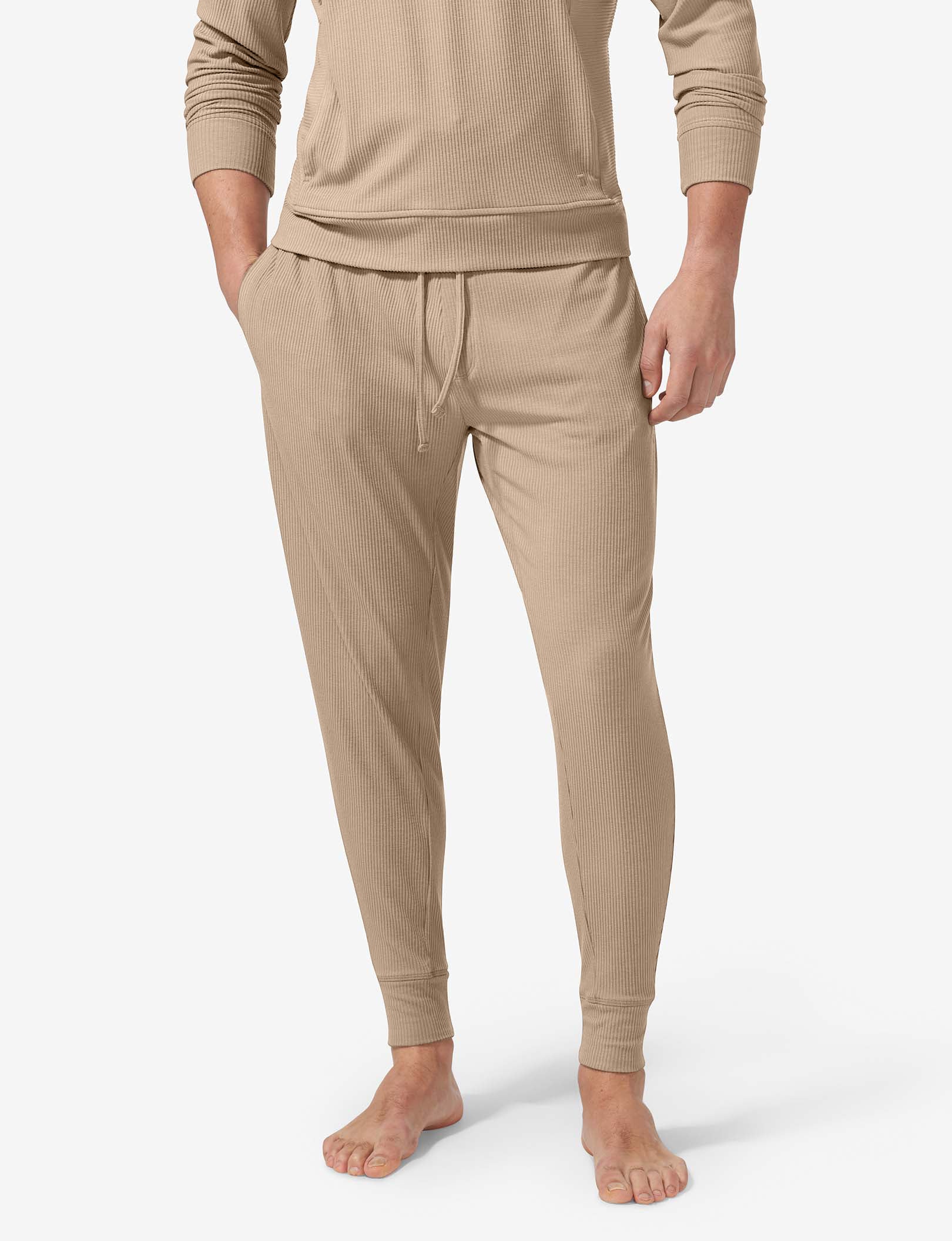 Zen Ribbed Jogger::Driftwood