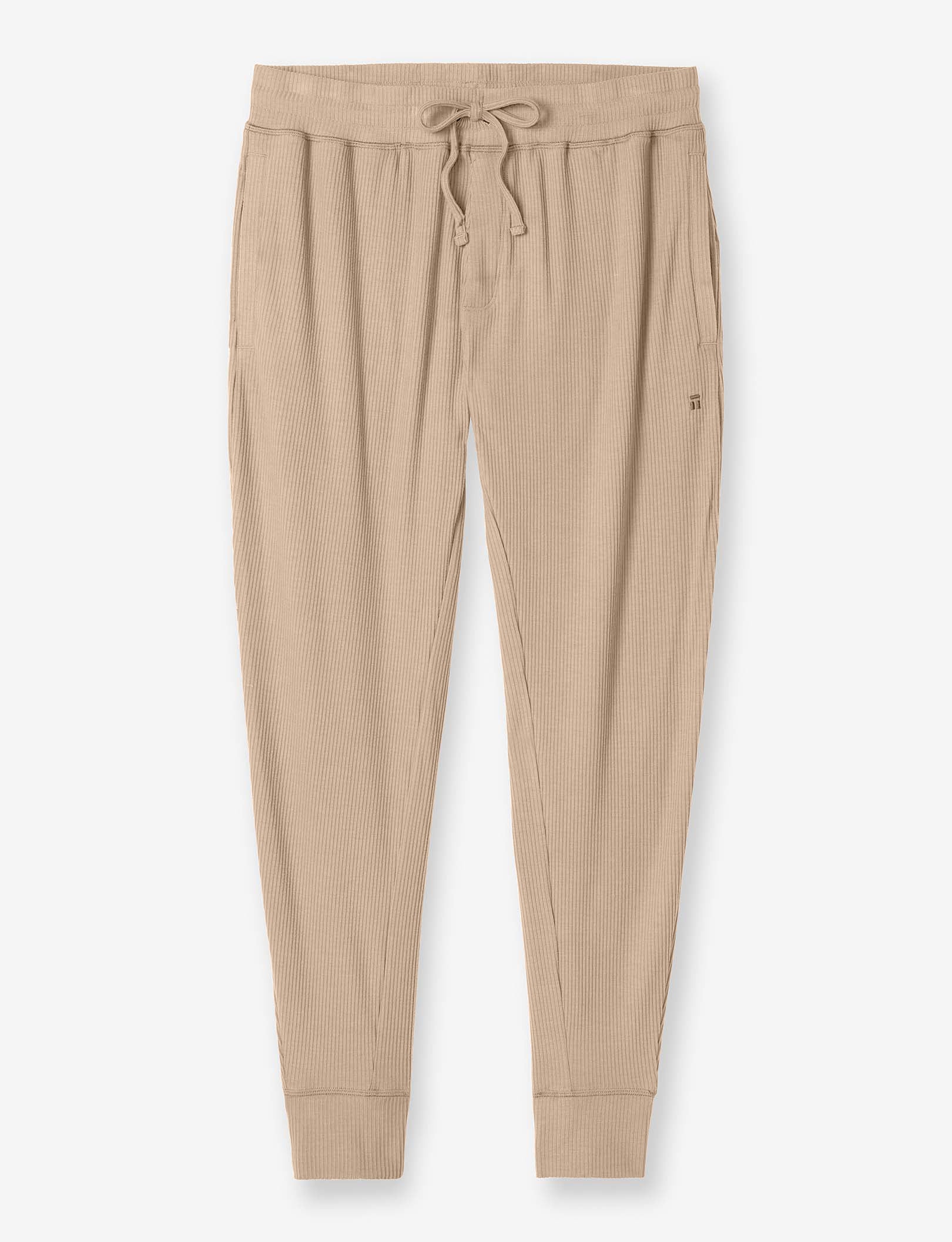 Zen Ribbed Jogger::Driftwood