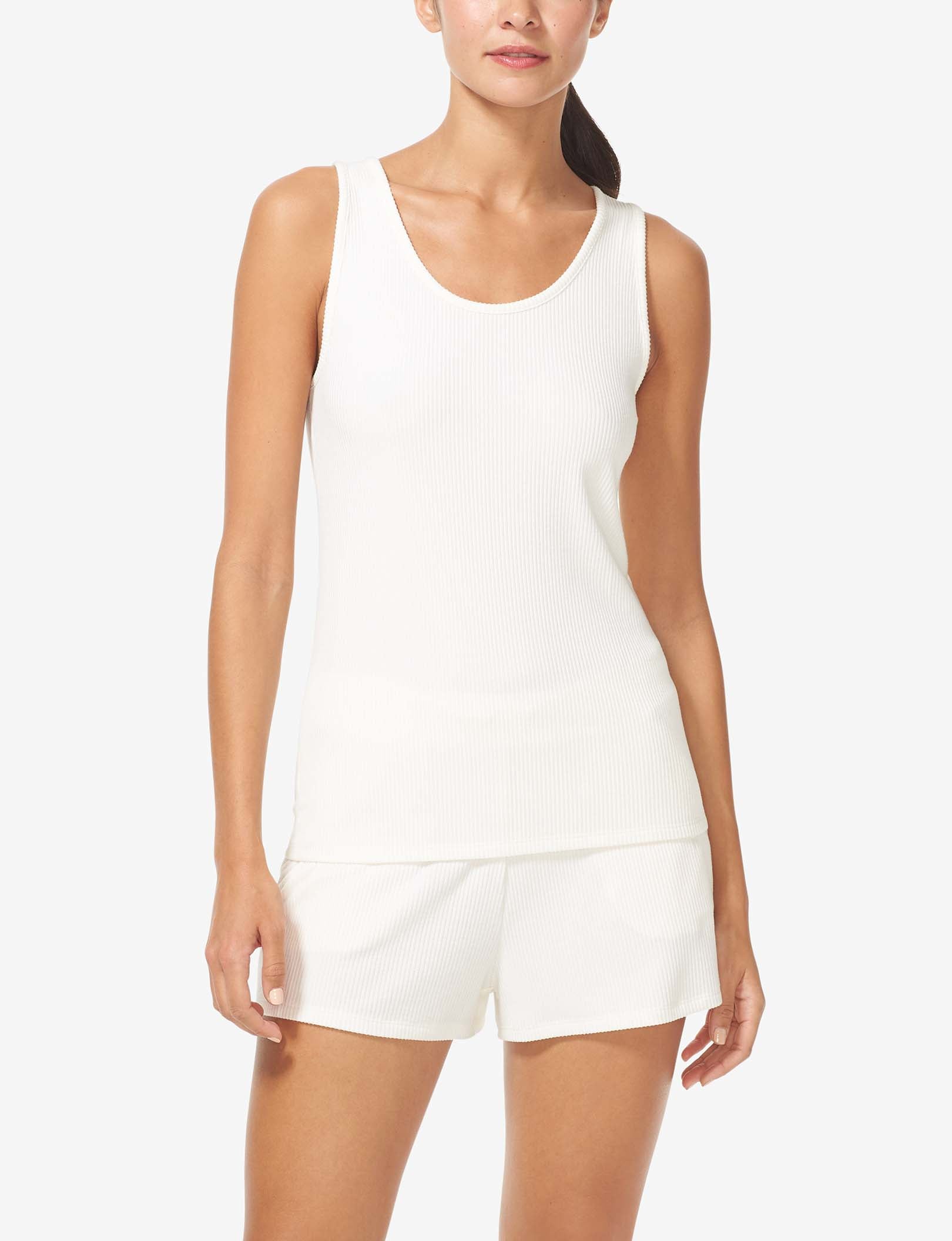 Women's Zen Ribbed Tank::Coconut Milk