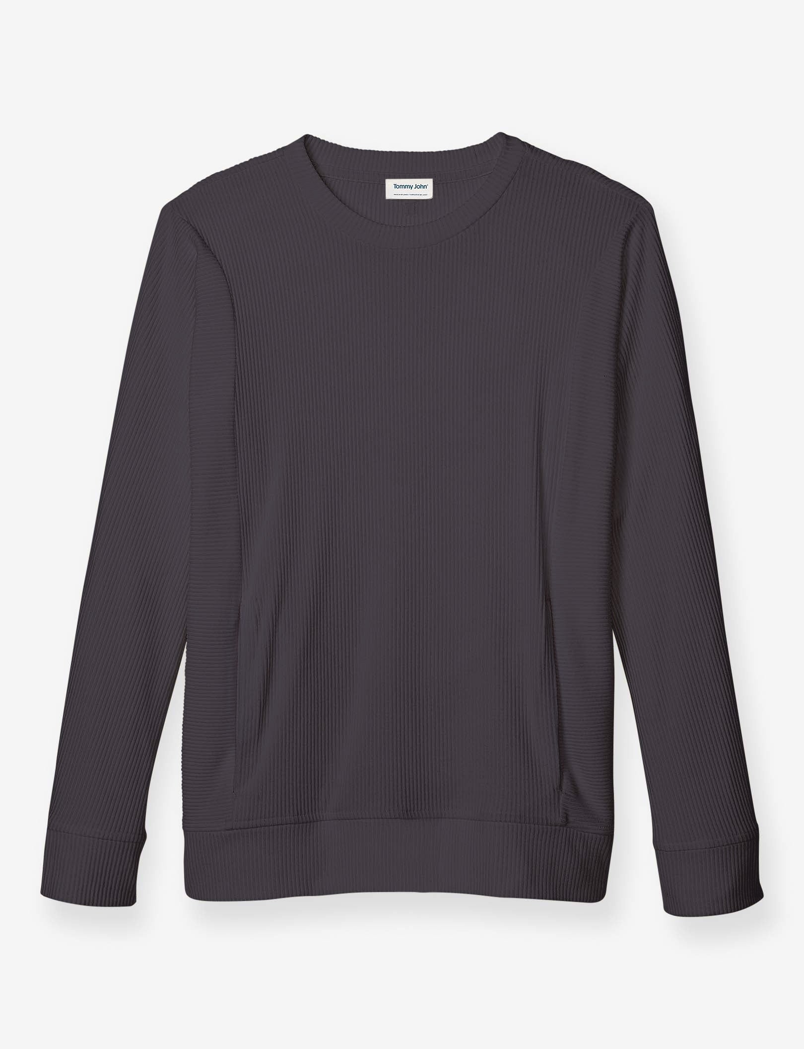 Women's Zen Ribbed Crew Neck Sweatshirt::Phantom