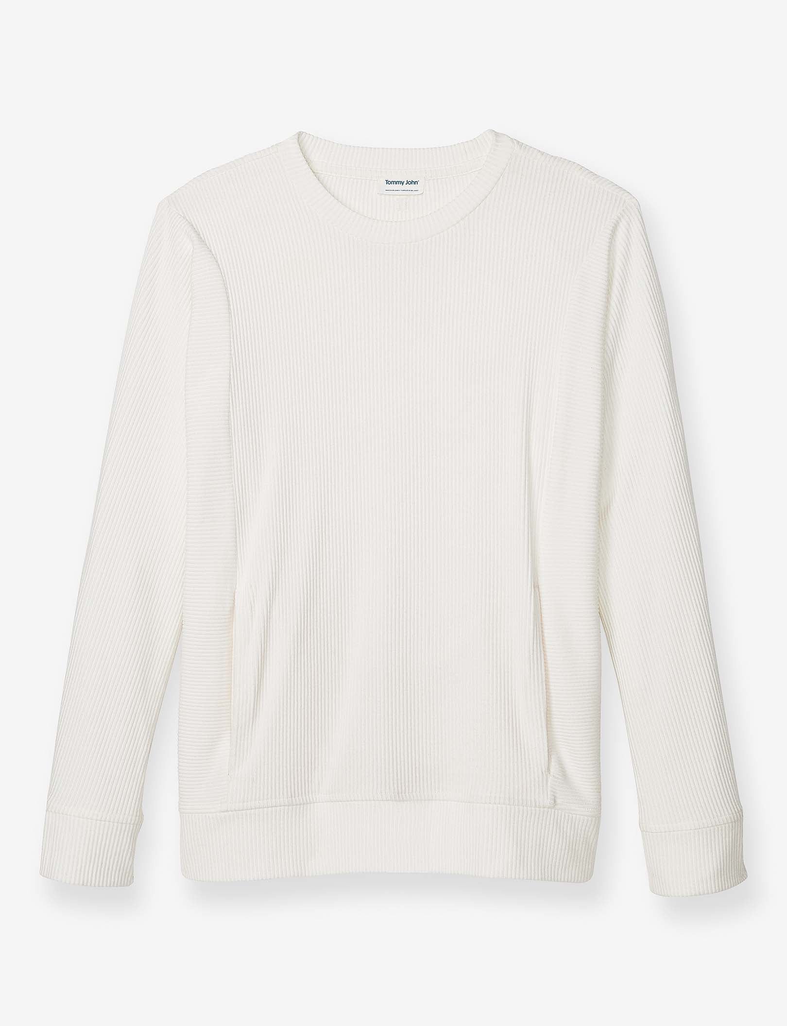 Women's Zen Ribbed Crew Neck Sweatshirt::Coconut Milk