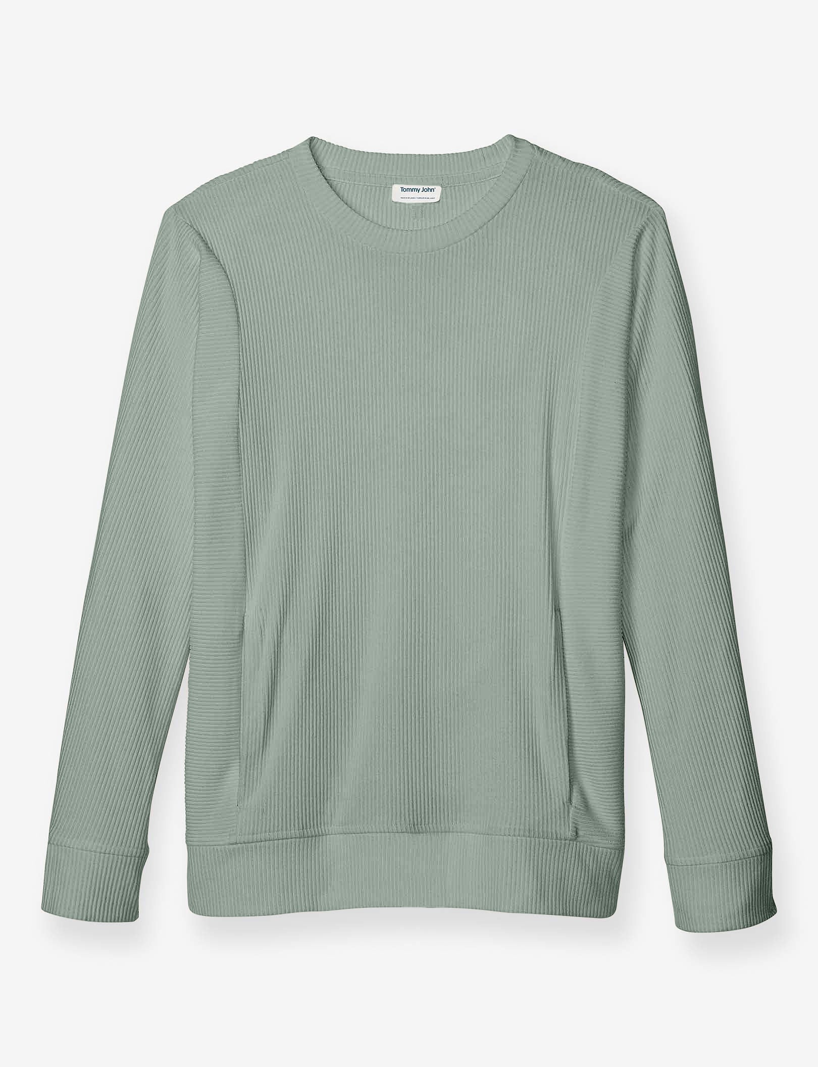 Women's Zen Ribbed Crew Neck Sweatshirt::Lily Pad