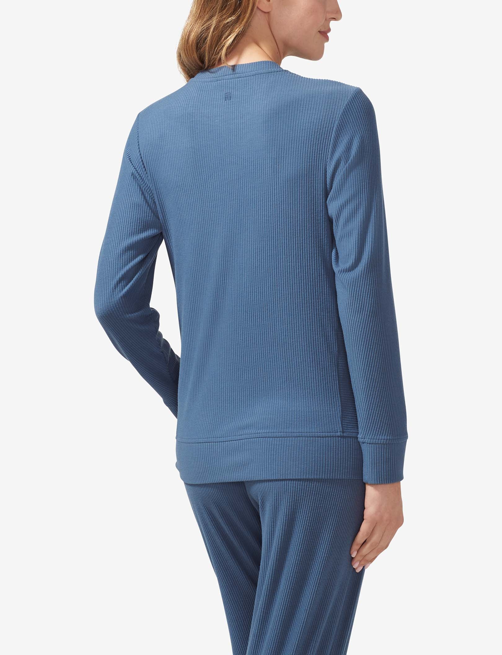 Women's Zen Ribbed Crew Neck Sweatshirt::Bering Sea