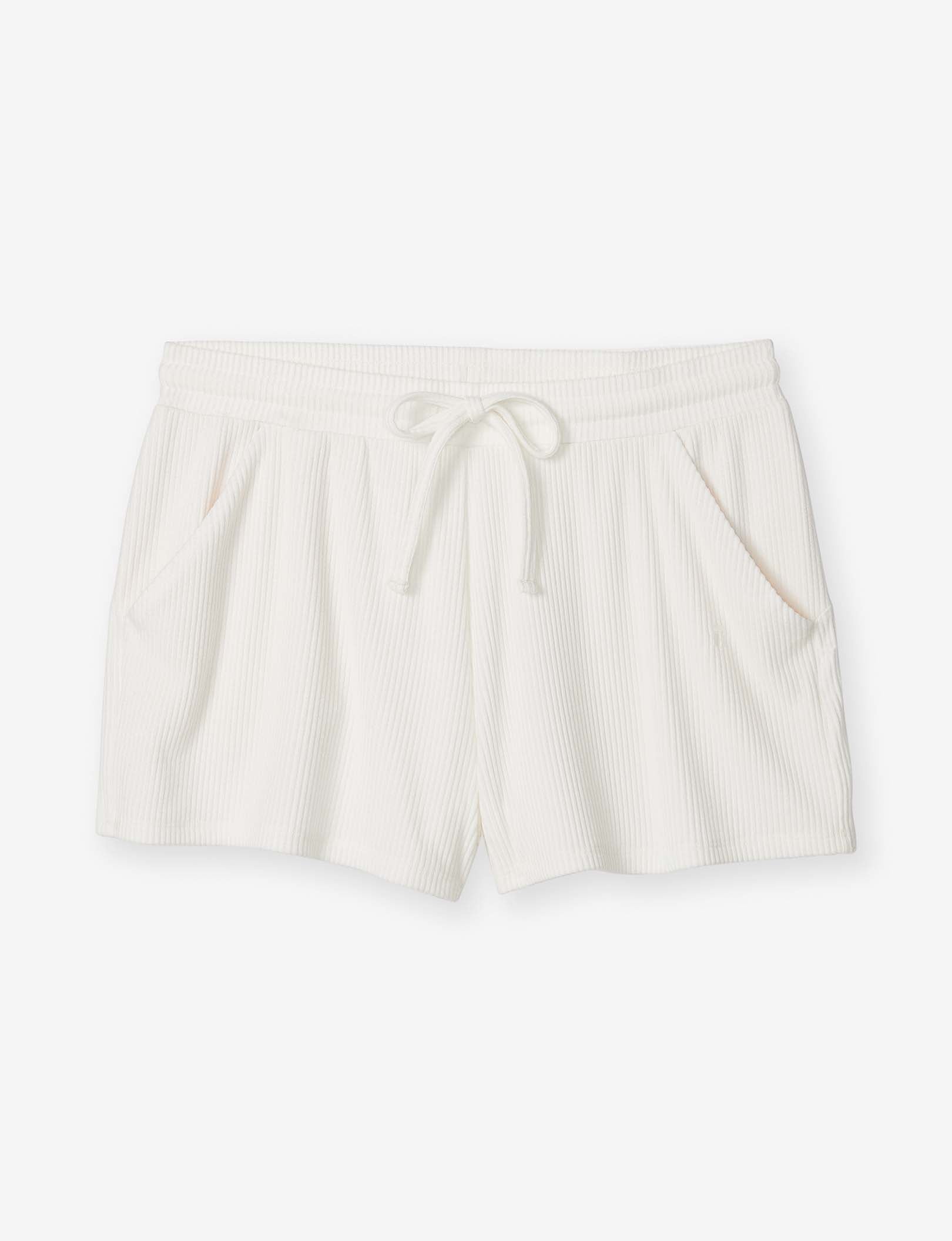 Women's Zen Ribbed Short::Coconut Milk