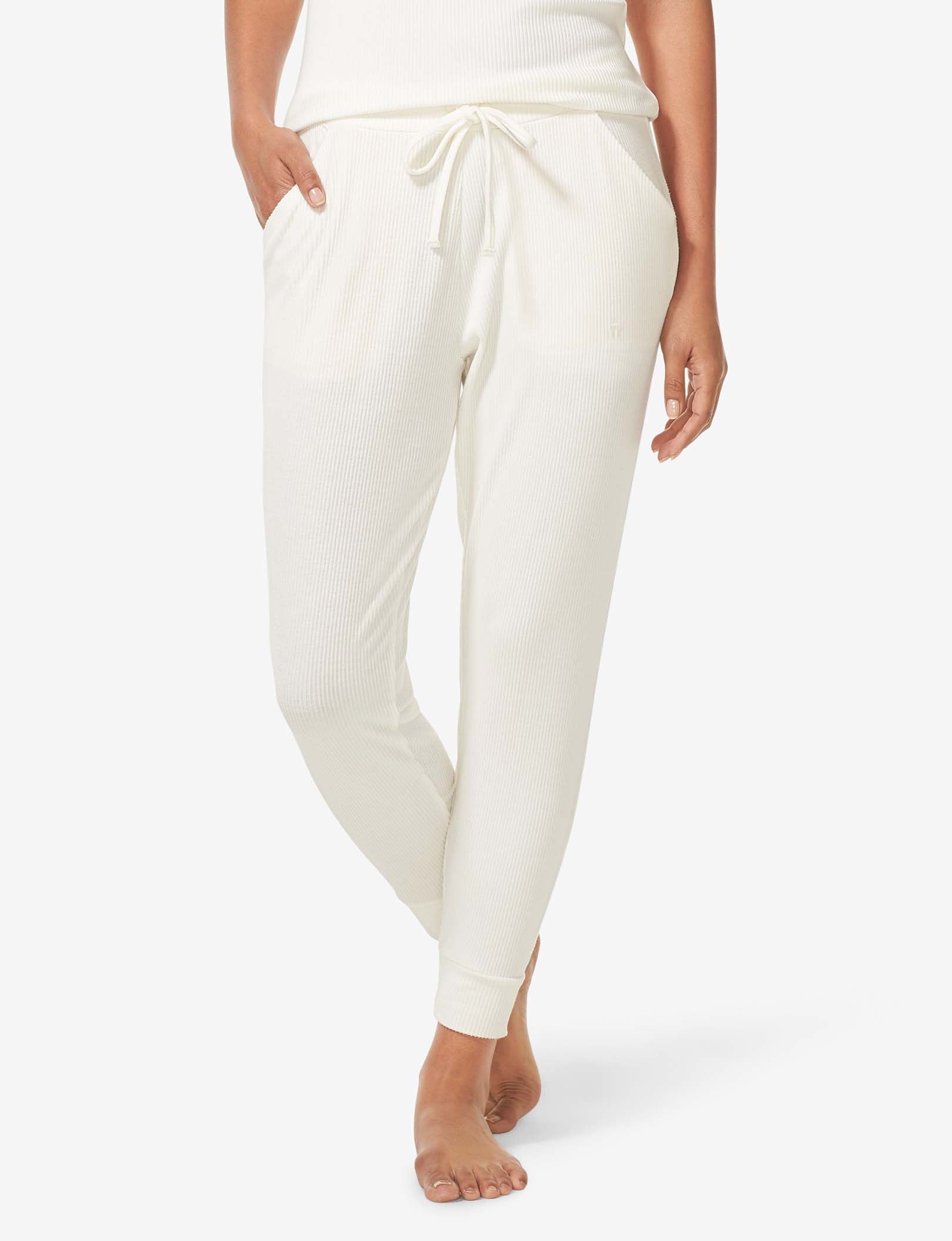 Women's Zen Ribbed Jogger::Coconut Milk