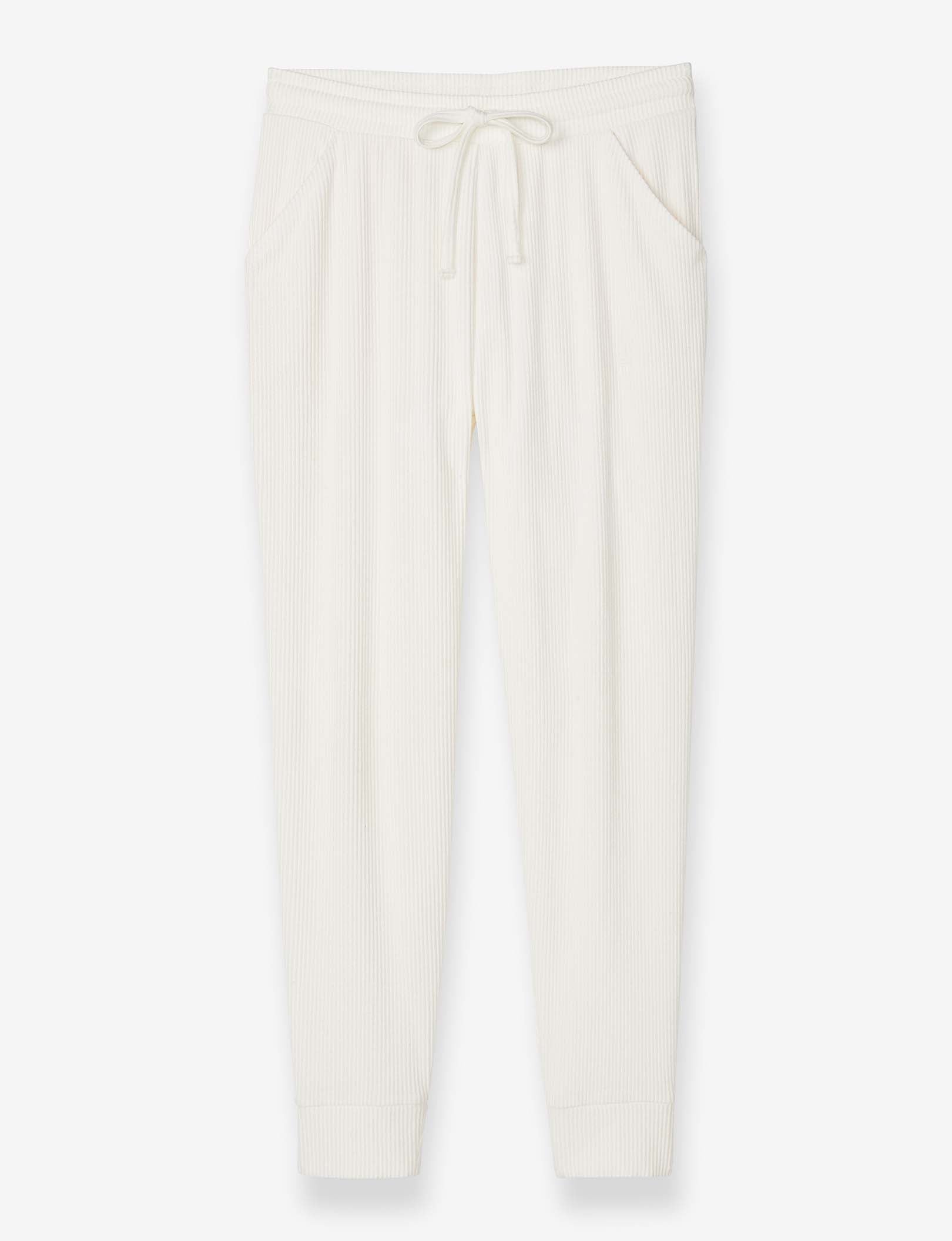 Women's Zen Ribbed Jogger::Coconut Milk