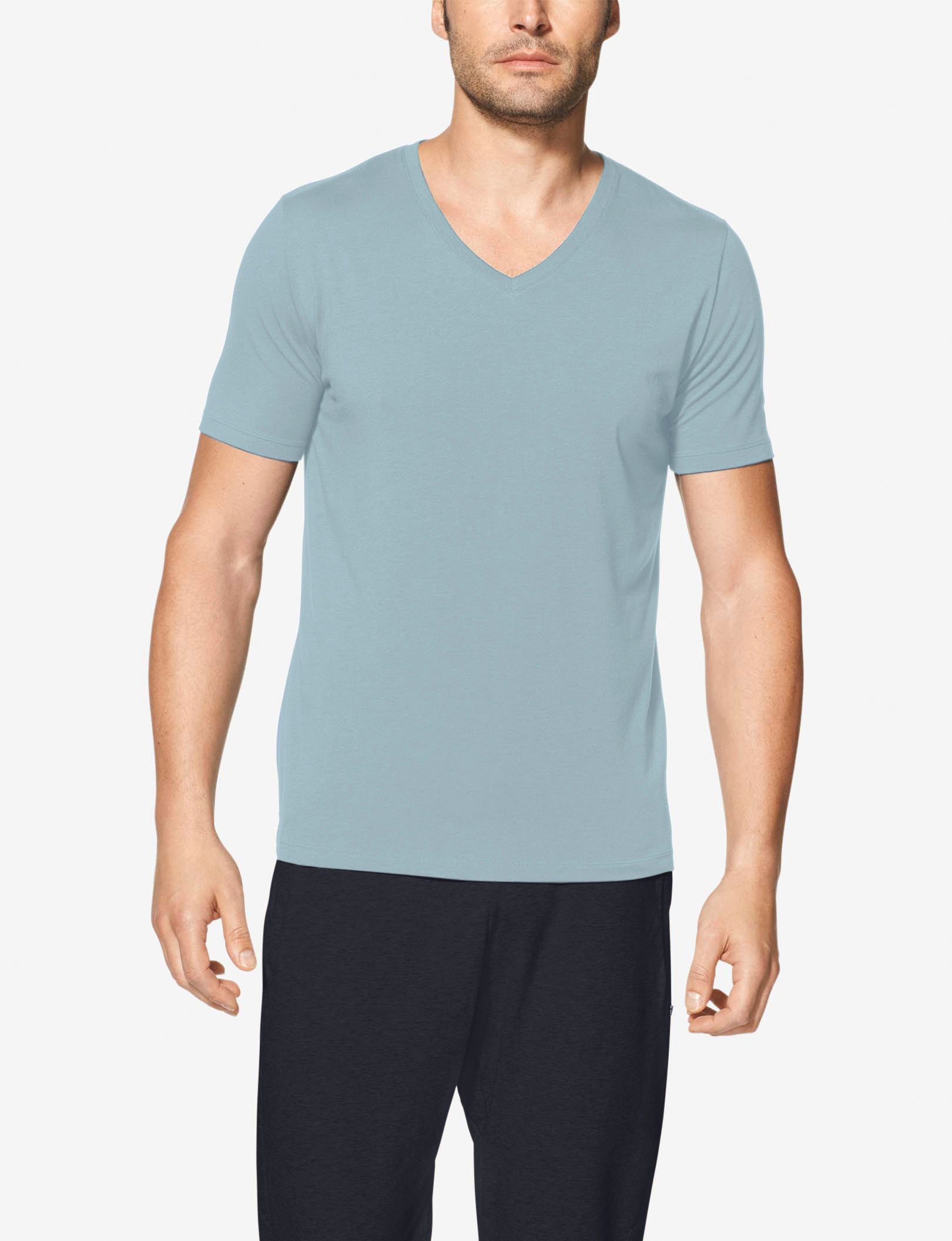 Second Skin V-Neck Tee::Slate