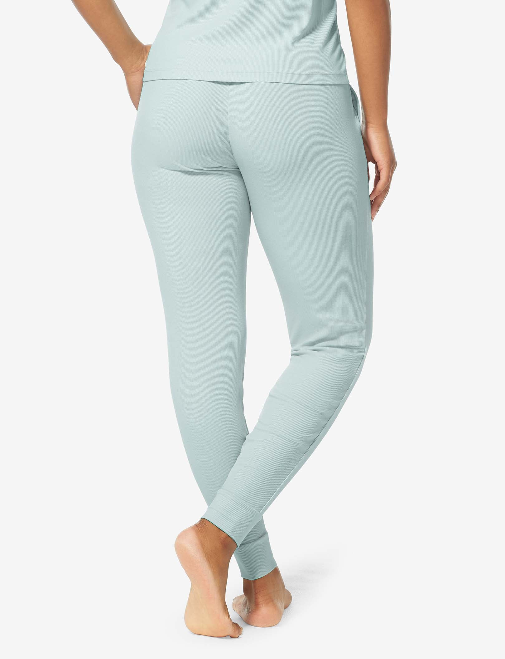 Women's Second Skin Micro Rib Sleep Jogger::Blue Haze Rib