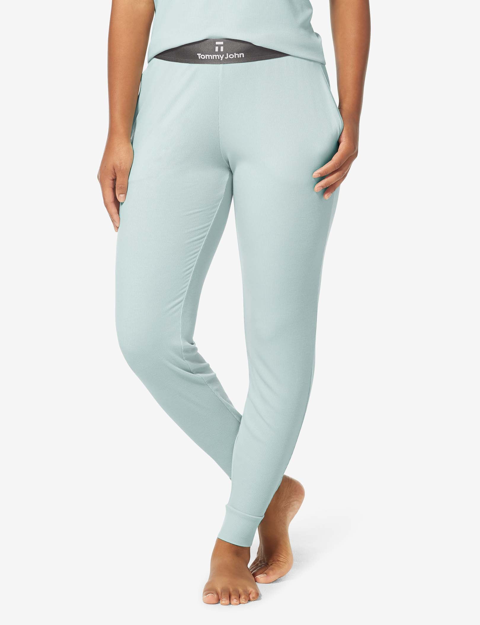 Women's Second Skin Micro Rib Sleep Jogger::Blue Haze Rib