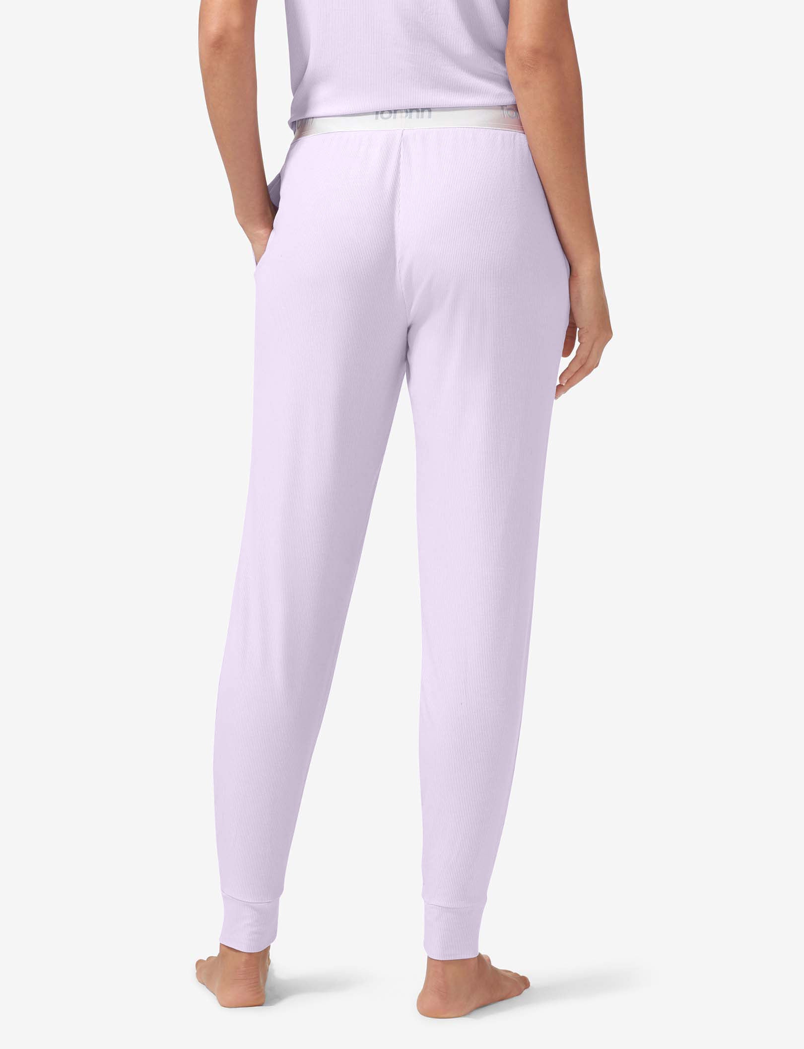 Women's Second Skin Micro Rib Sleep Jogger::Lavender Rib