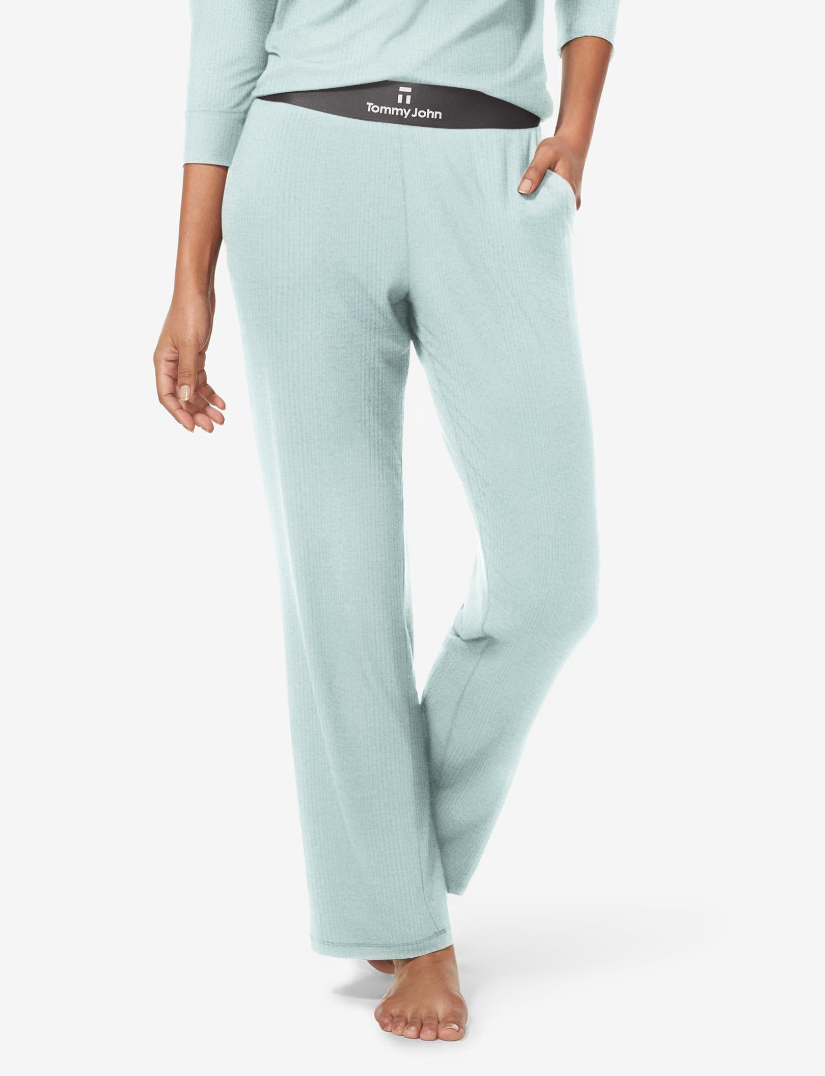 Women's Second Skin Micro Rib Sleep Pant::Blue Haze Rib