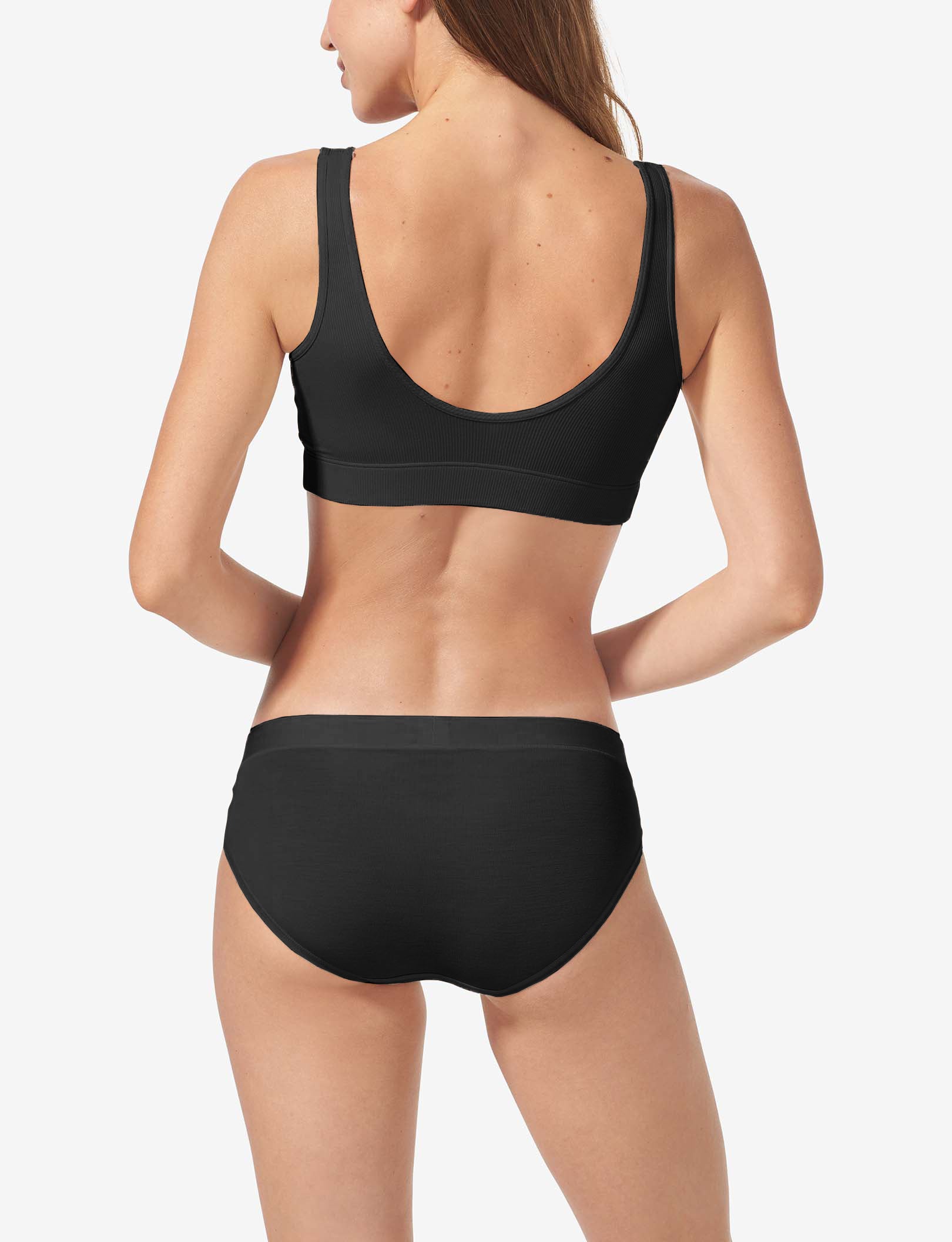 Second Skin Micro Rib Bralette::Black Micro Rib