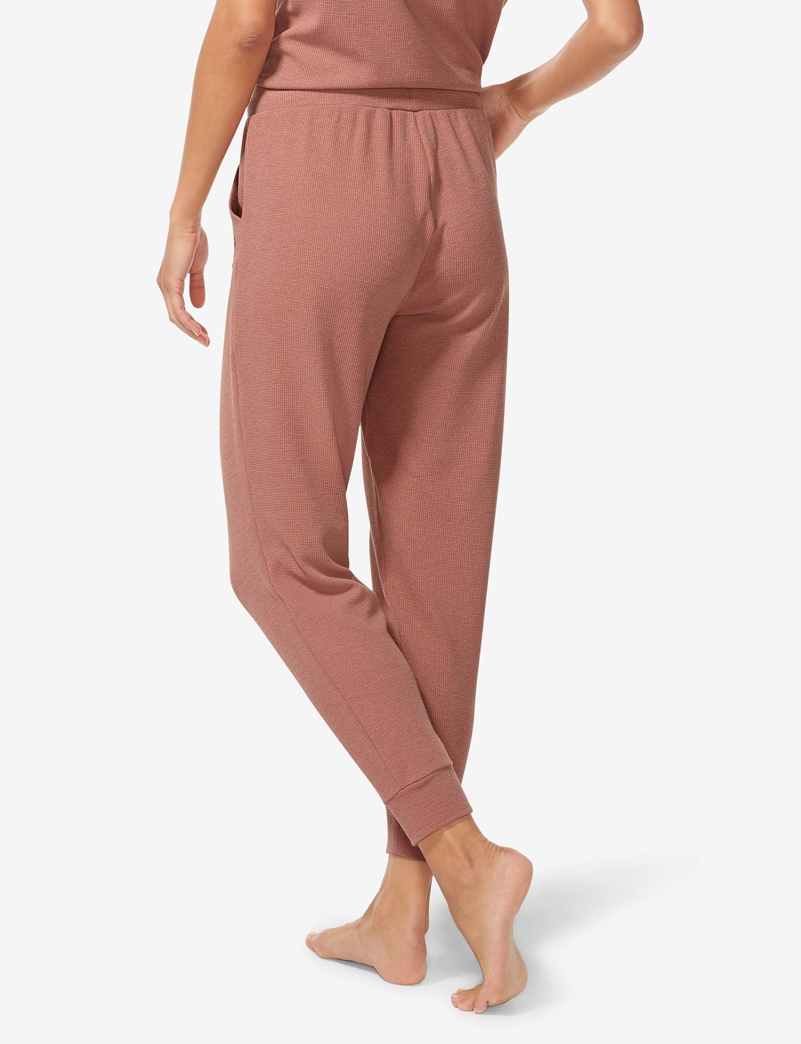 Women's Zen Waffle Jogger::Light Mahogany