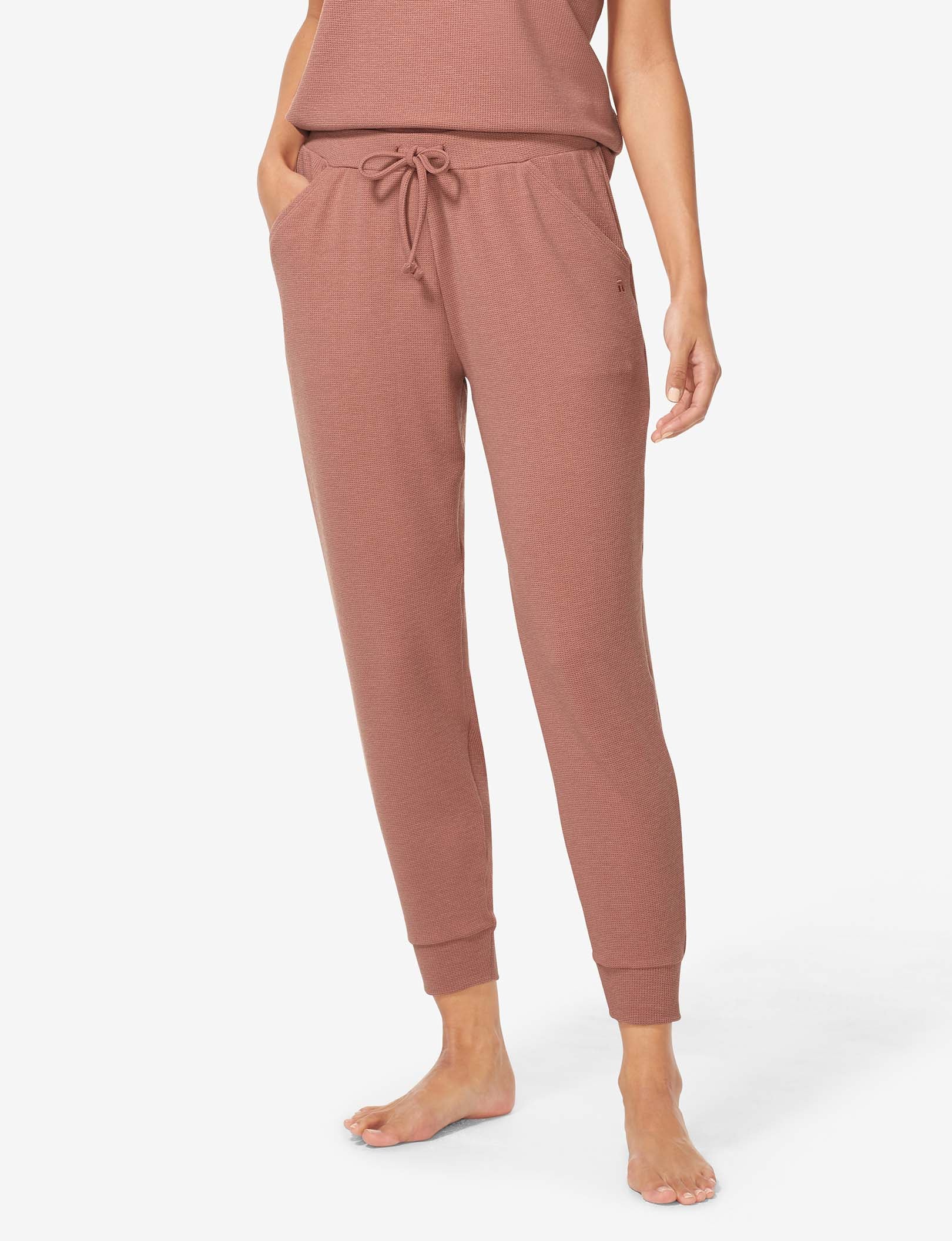 Women's Zen Waffle Jogger::Light Mahogany