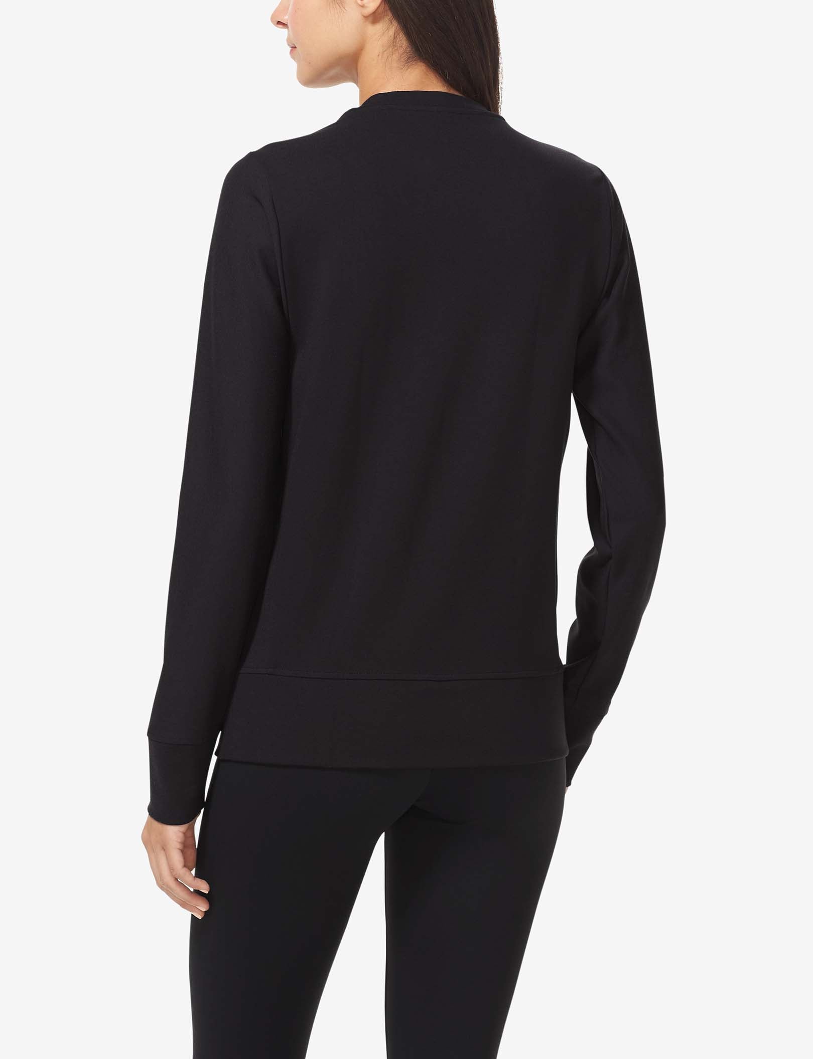 Women's Ponte Crew Neck Sweatshirt::Black