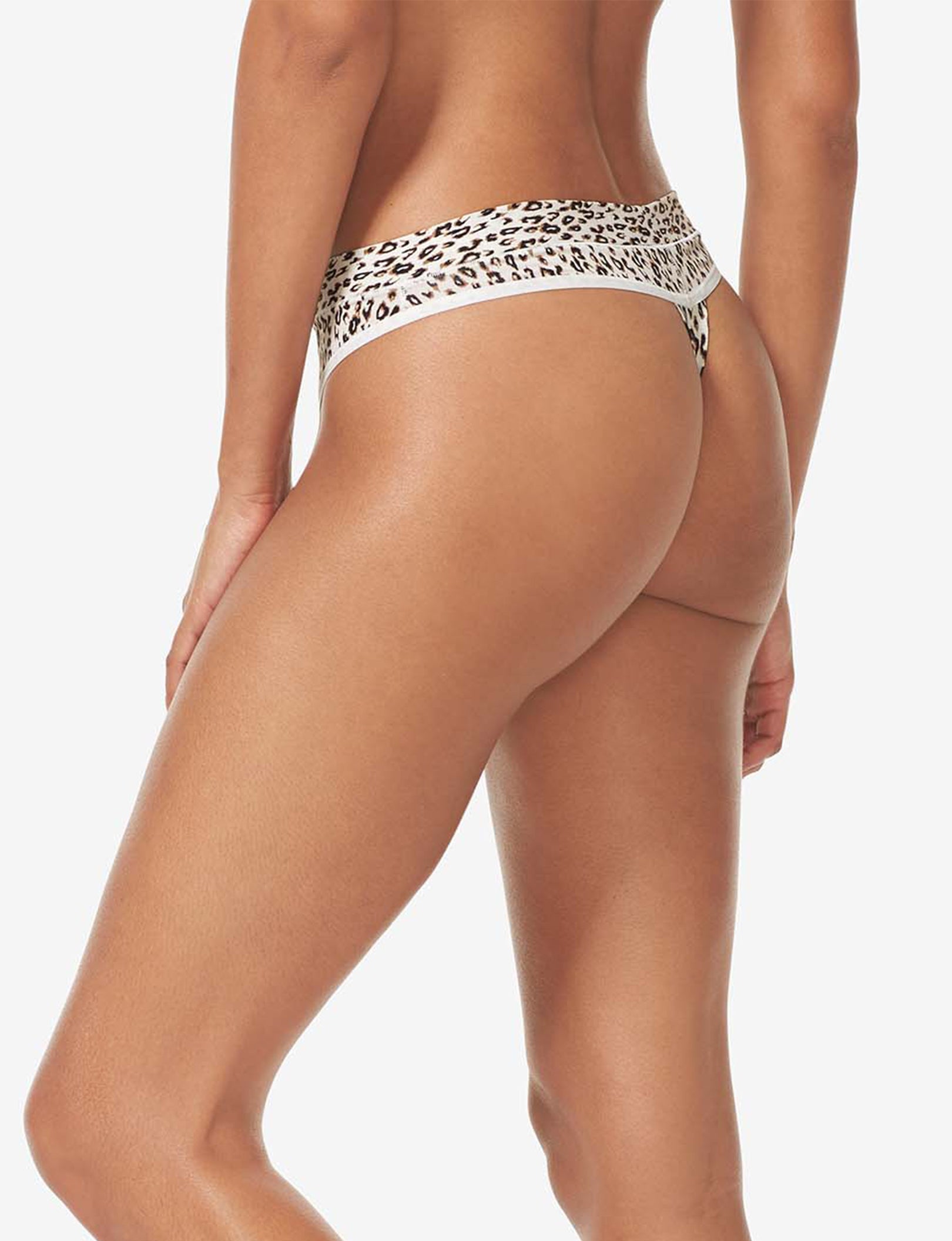 Women's Cool Cotton Thong::Natural Leopard