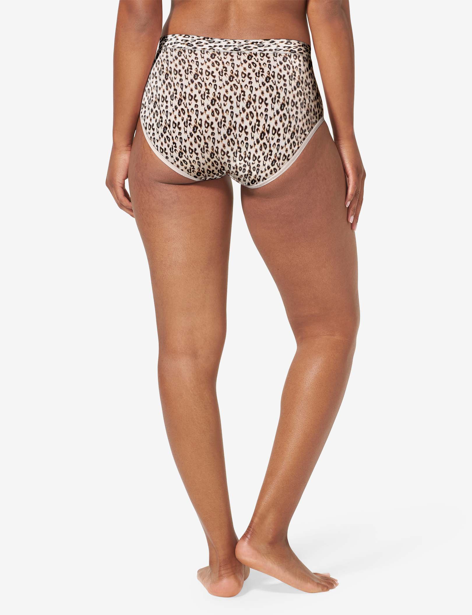 Women's Cool Cotton High Rise Brief::Natural Leopard