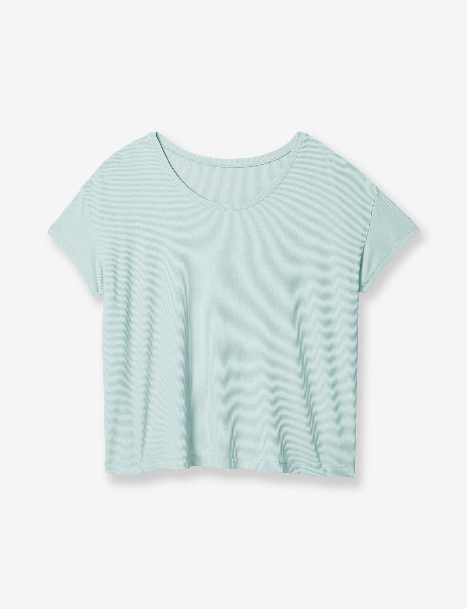 Women's Second Skin Micro Rib Sleep Tee::Blue Haze Rib