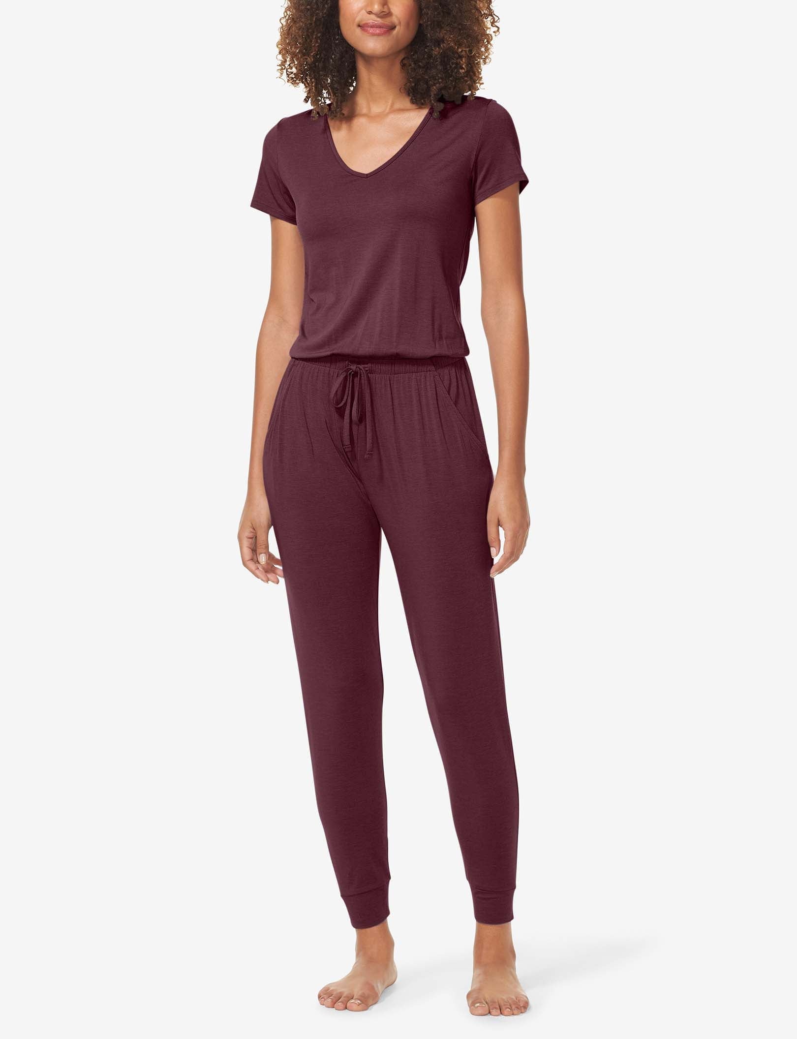 Women's Short Sleeve Lounge Jumpsuit::Winetasting