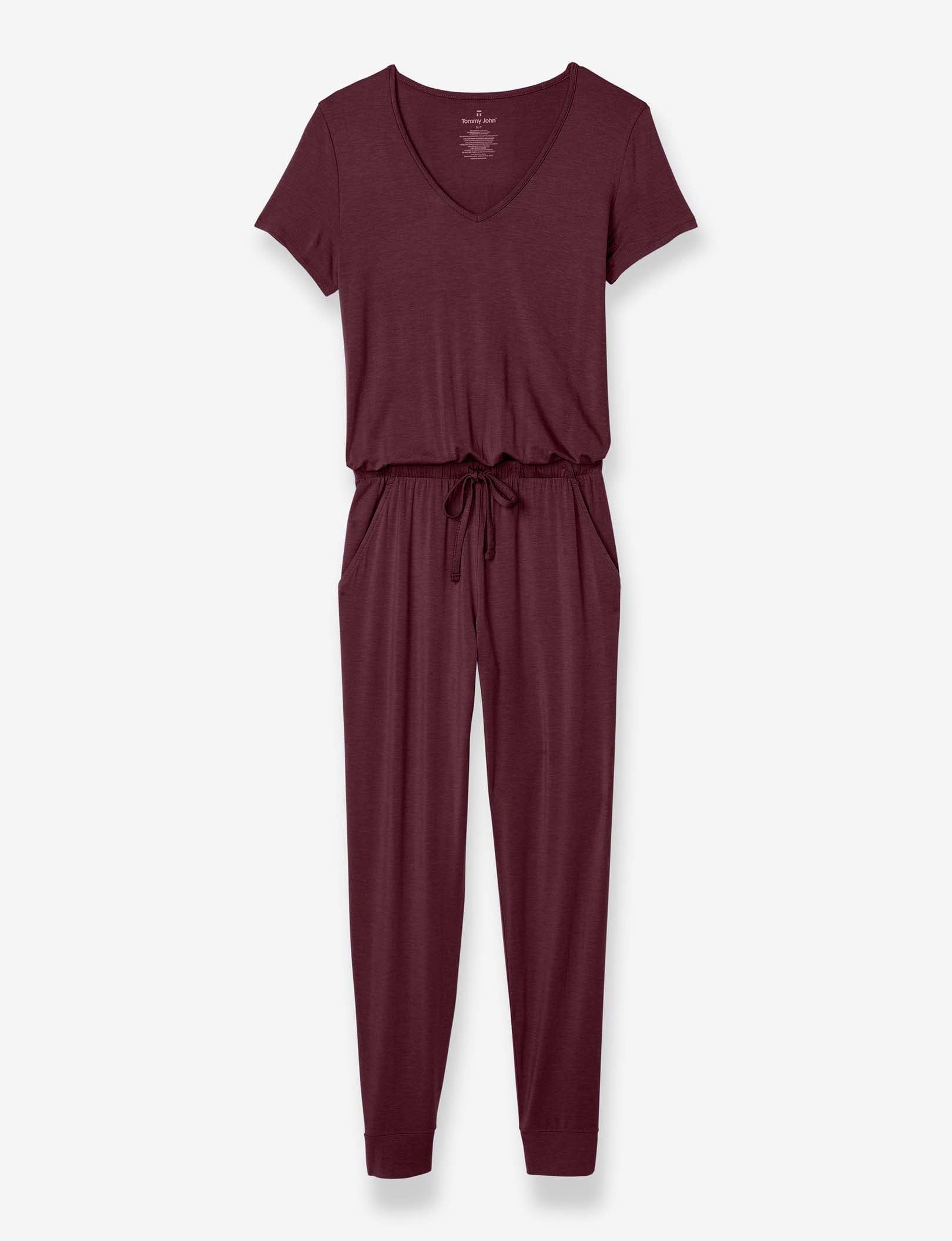 Women's Short Sleeve Lounge Jumpsuit::Winetasting