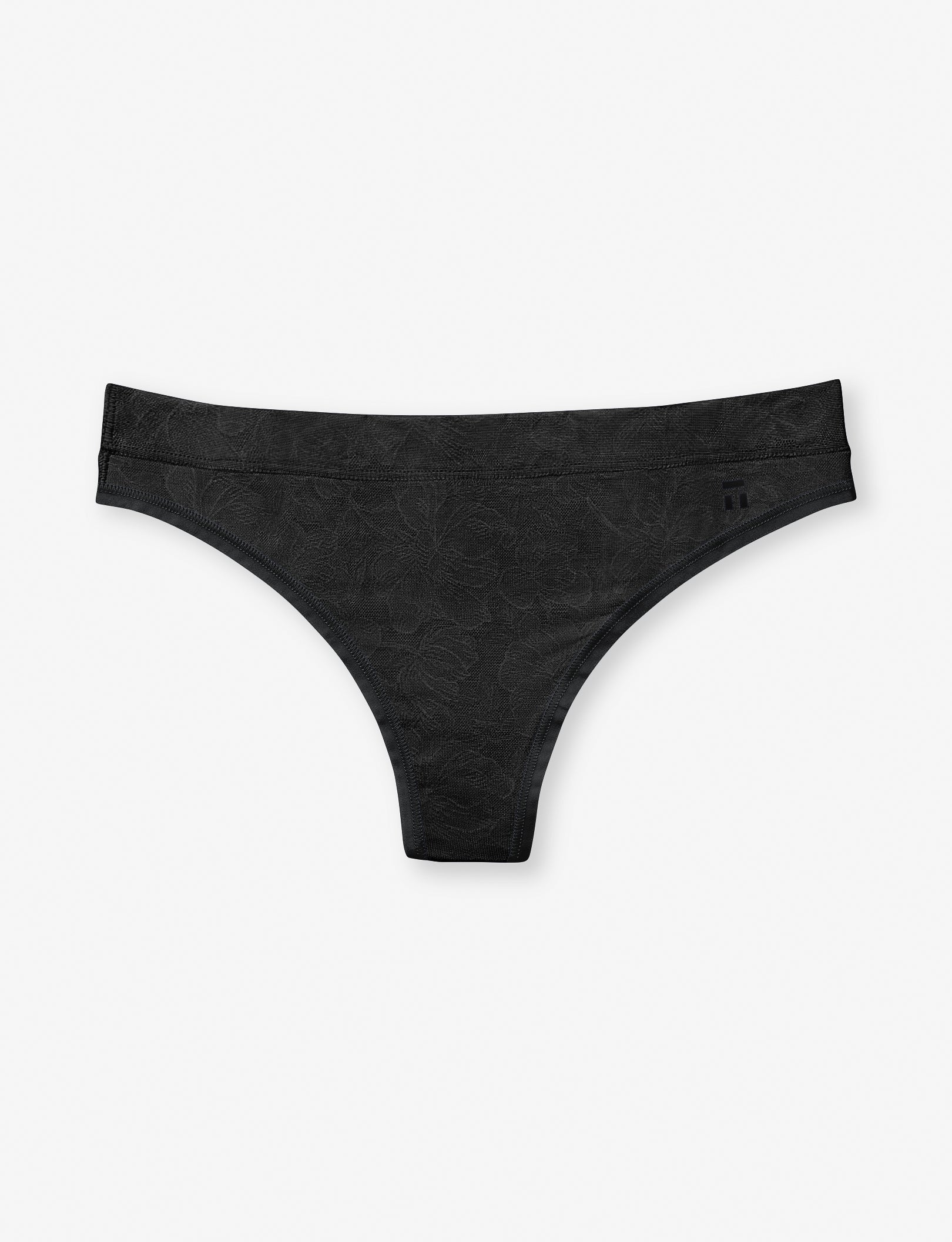 Women's Second Skin Comfort Lace Thong::Black Lace