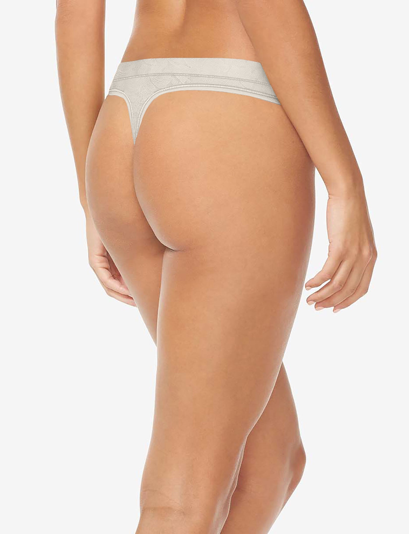 Women's Second Skin Comfort Lace Thong::Silver Gray Lace