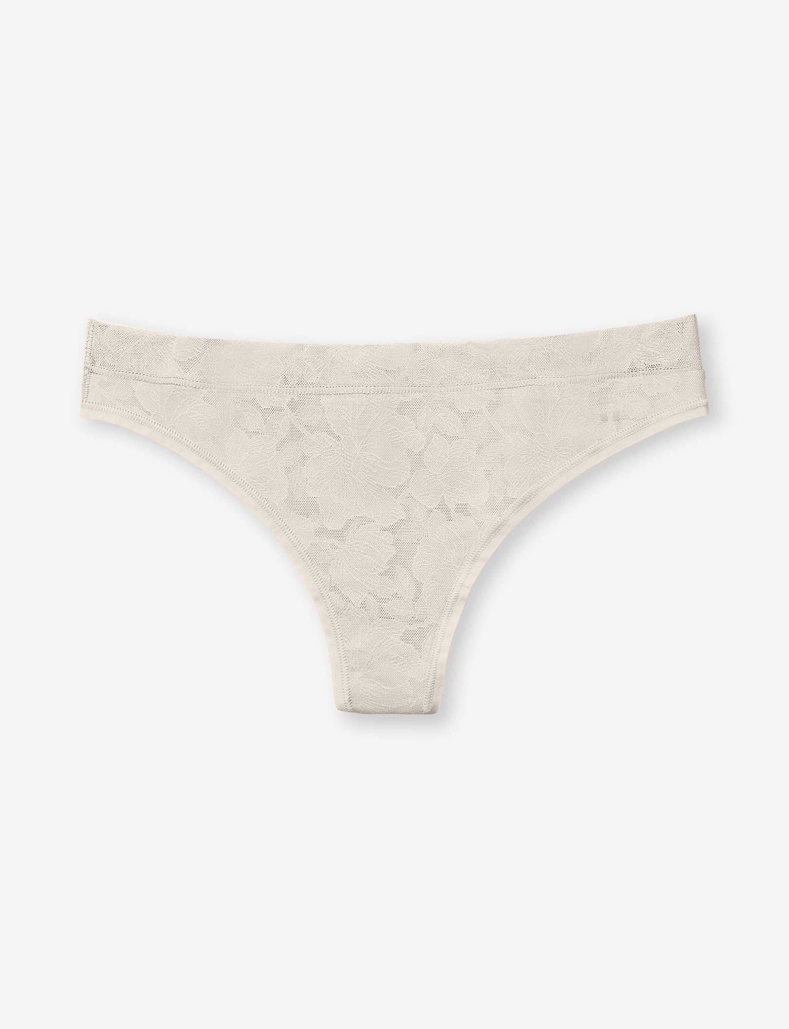 Women's Second Skin Comfort Lace Thong::Silver Gray Lace