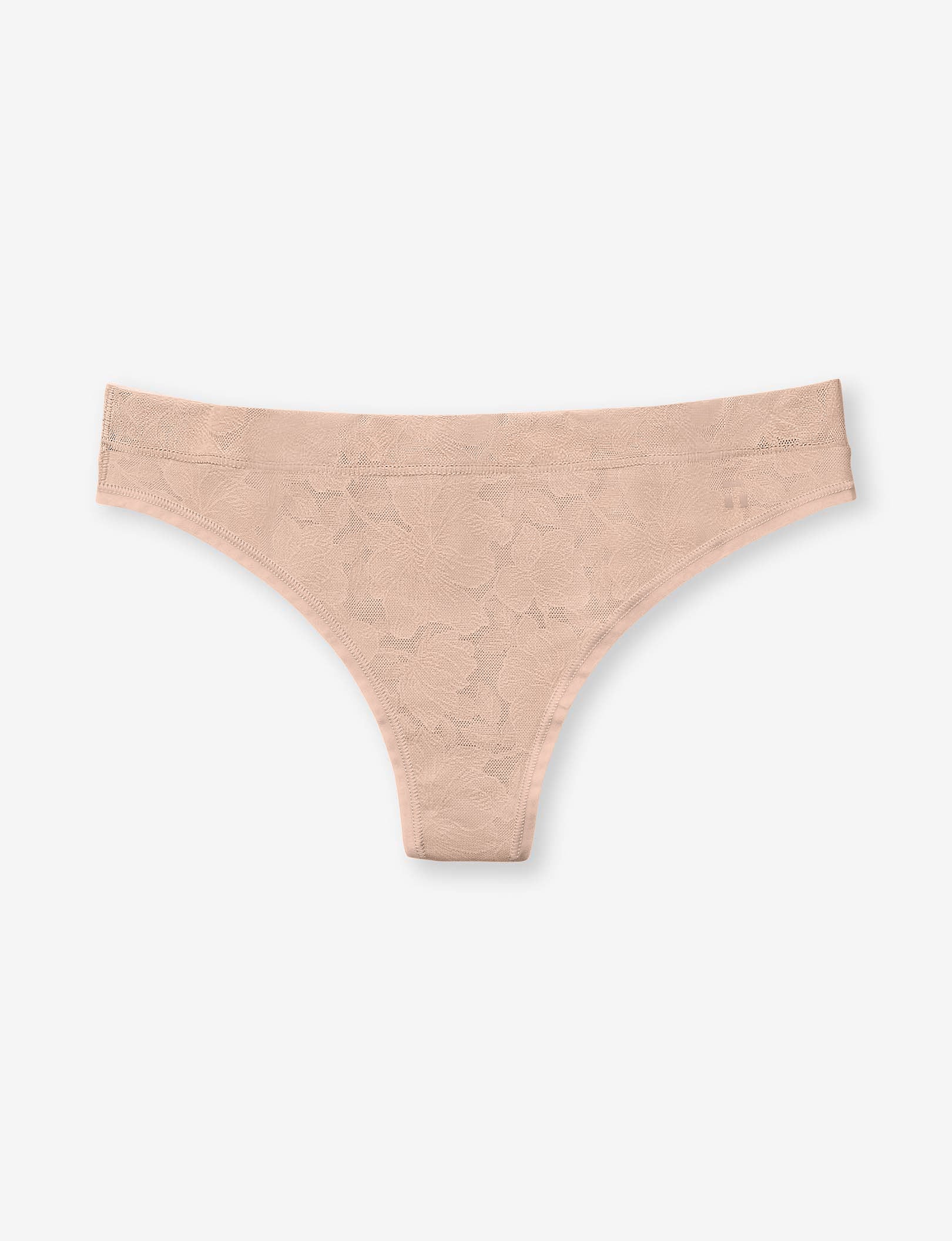 Women's Second Skin Comfort Lace Thong::Maple Sugar Lace