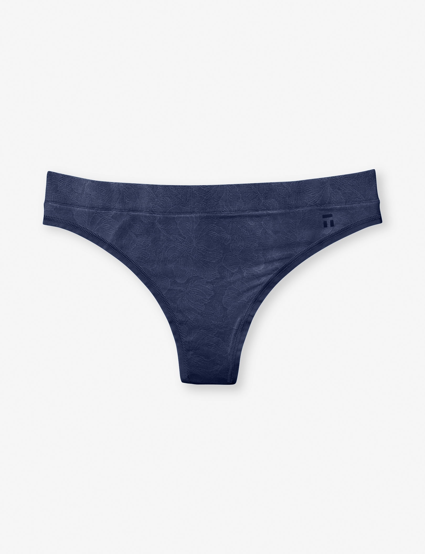 Women's Second Skin Comfort Lace Thong::Dress Blues Lace