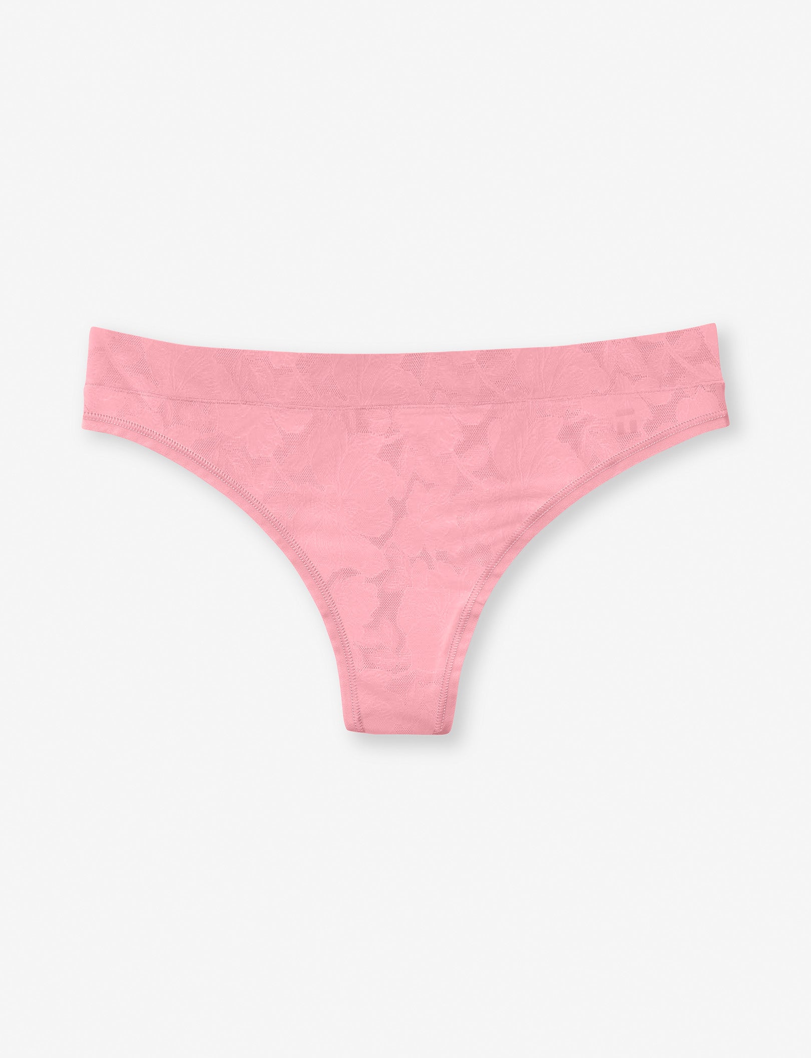 Women's Second Skin Comfort Lace Thong::Geranium Pink Lace