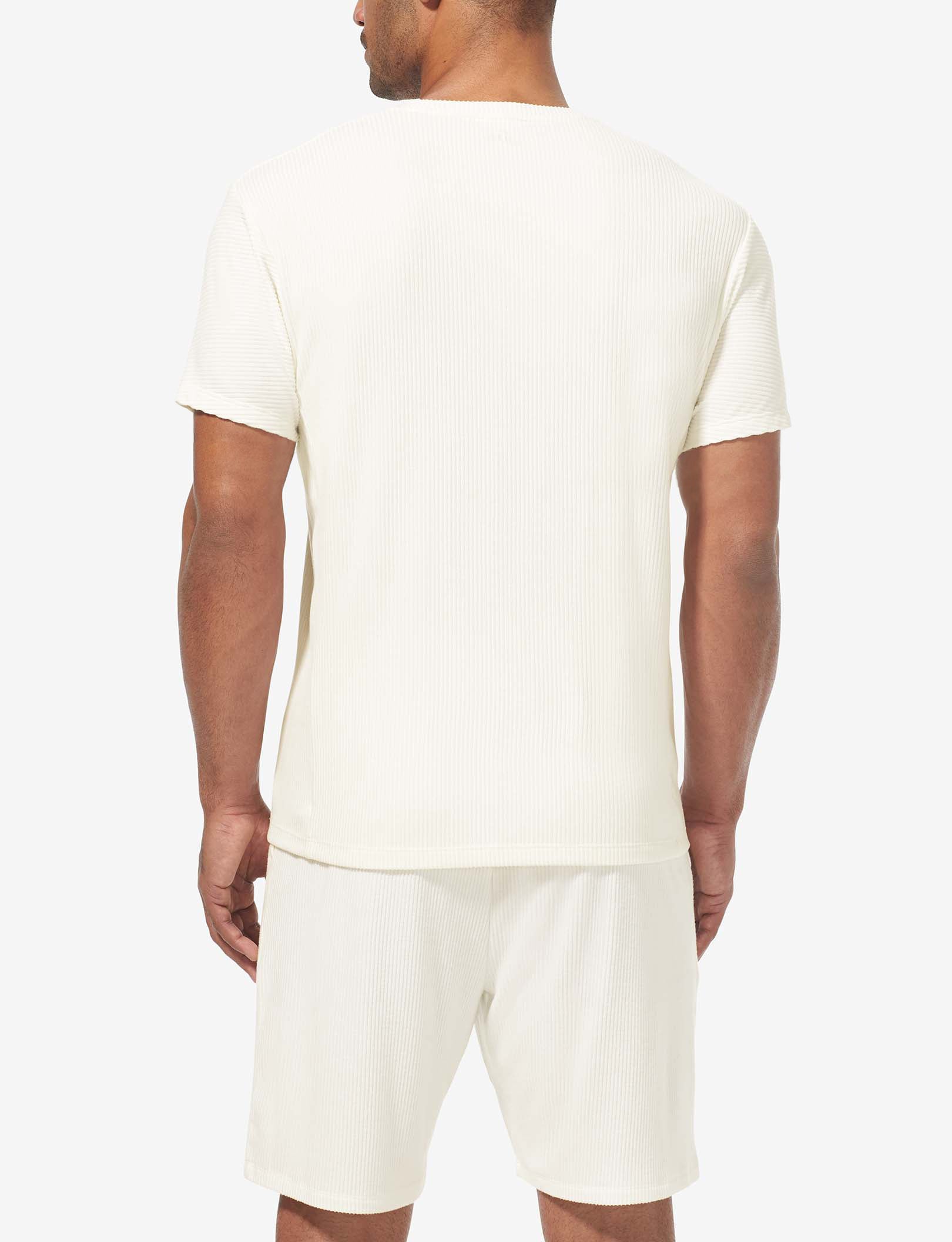 Zen Ribbed Crew Neck Tee::Coconut Milk