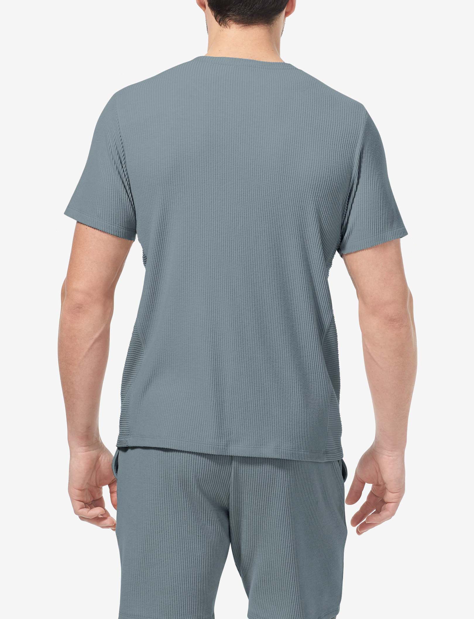 Zen Ribbed Crew Neck Tee::Lead