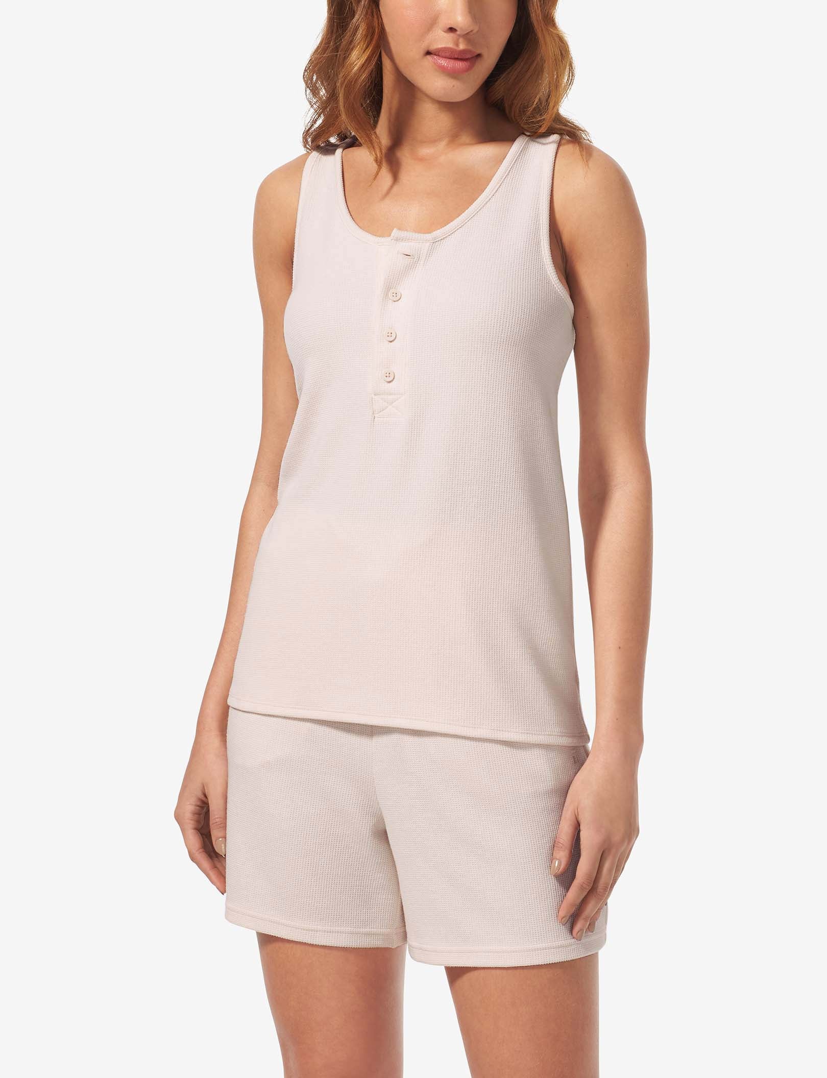 Women's Zen Waffle Tank::Pastel Parchment Waffle