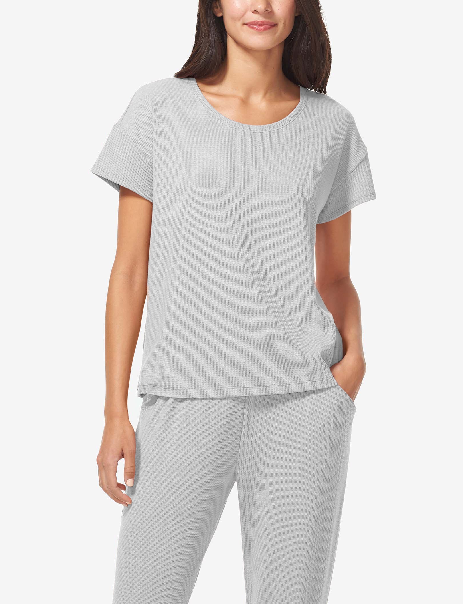 Women's Zen Waffle Tee::Mirage Gray