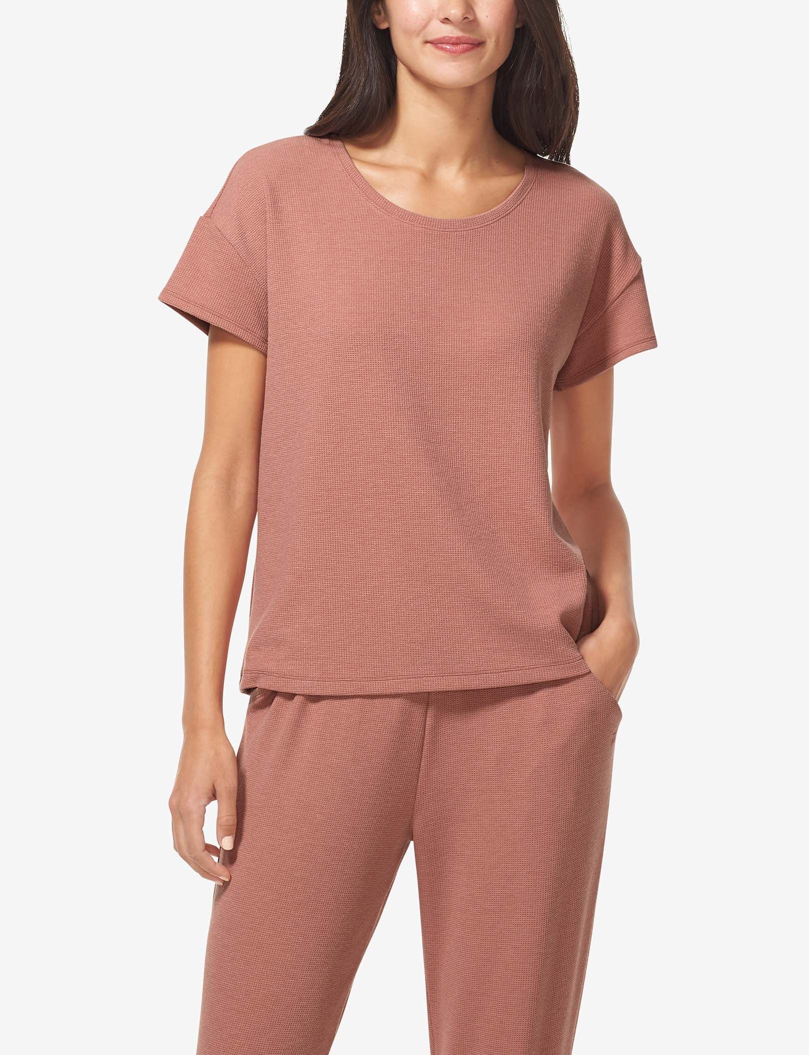 Women's Zen Waffle Tee::Light Mahogany