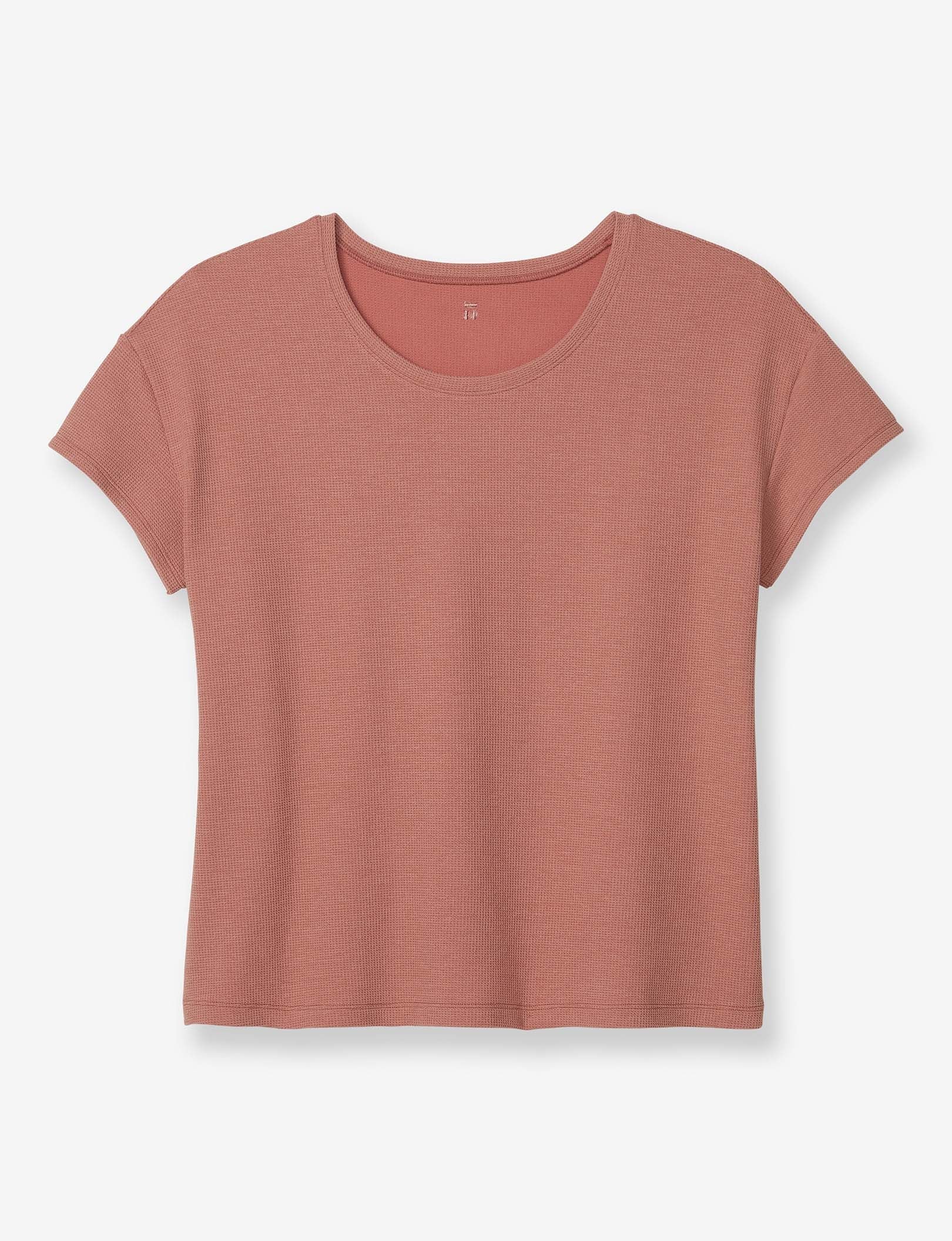 Women's Zen Waffle Tee::Light Mahogany