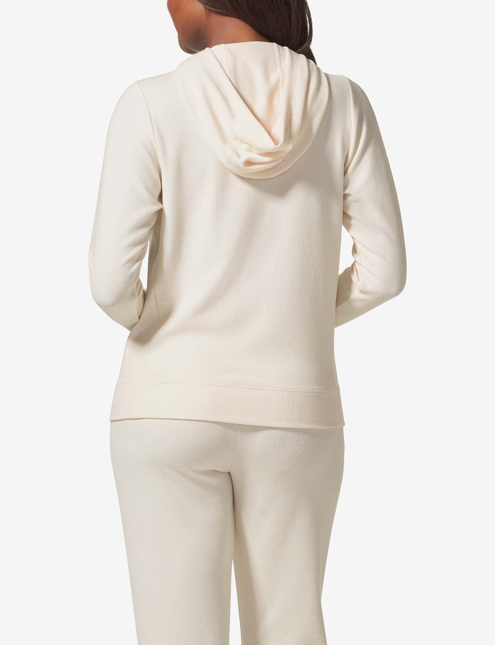 Women's Zen Waffle Hoodie::Pastel Parchment Waffle