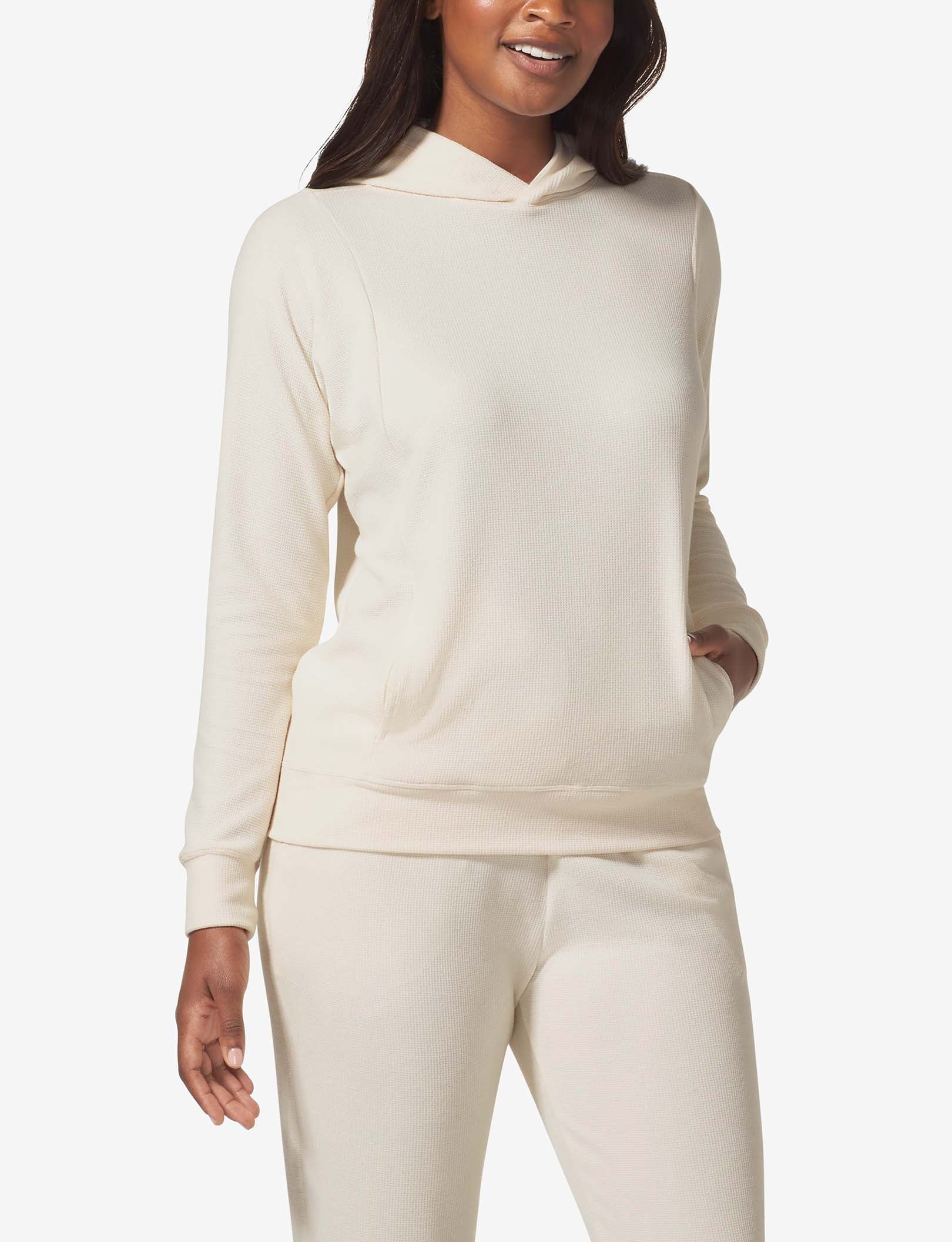 Women's Zen Waffle Hoodie::Pastel Parchment Waffle