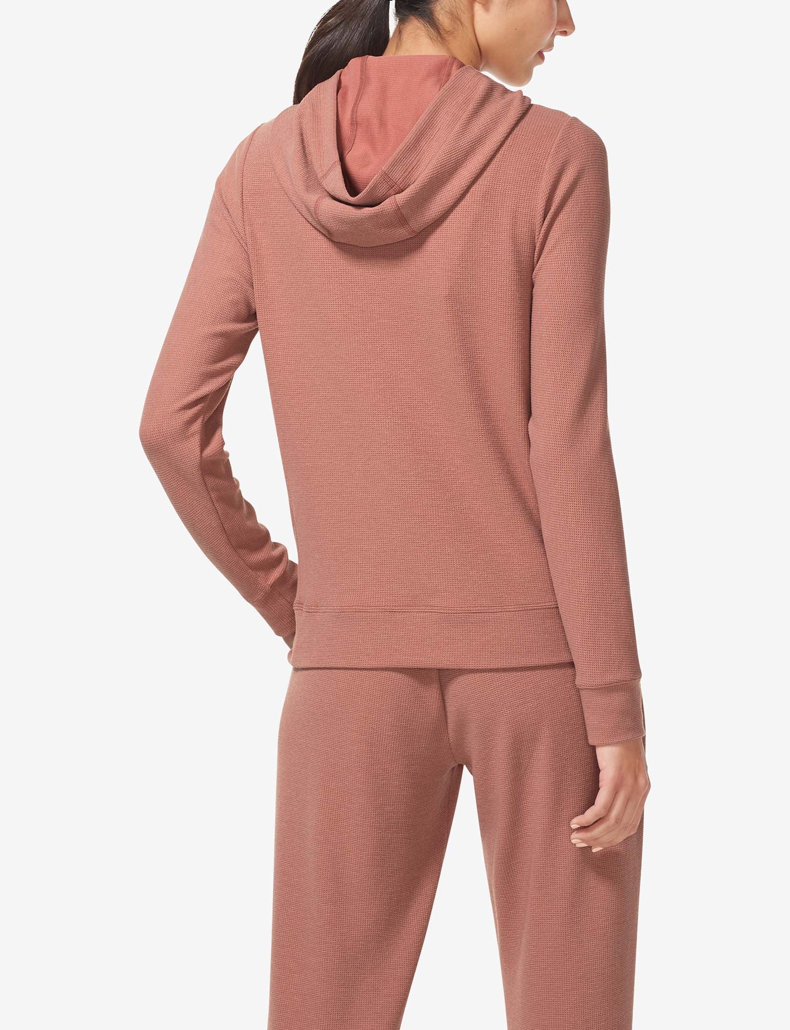 Women's Zen Waffle Hoodie::Light Mahogany