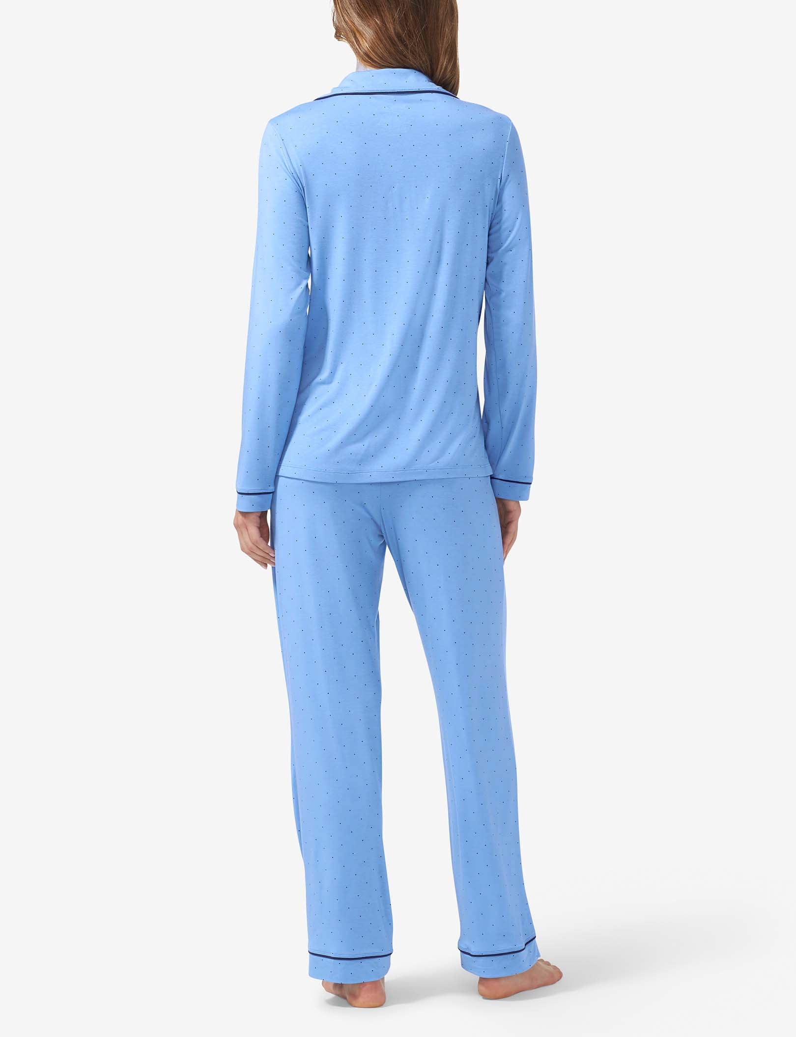 Women's Long Sleeve Top & Pant Pajama Set::Regatta Mini Polka Dot