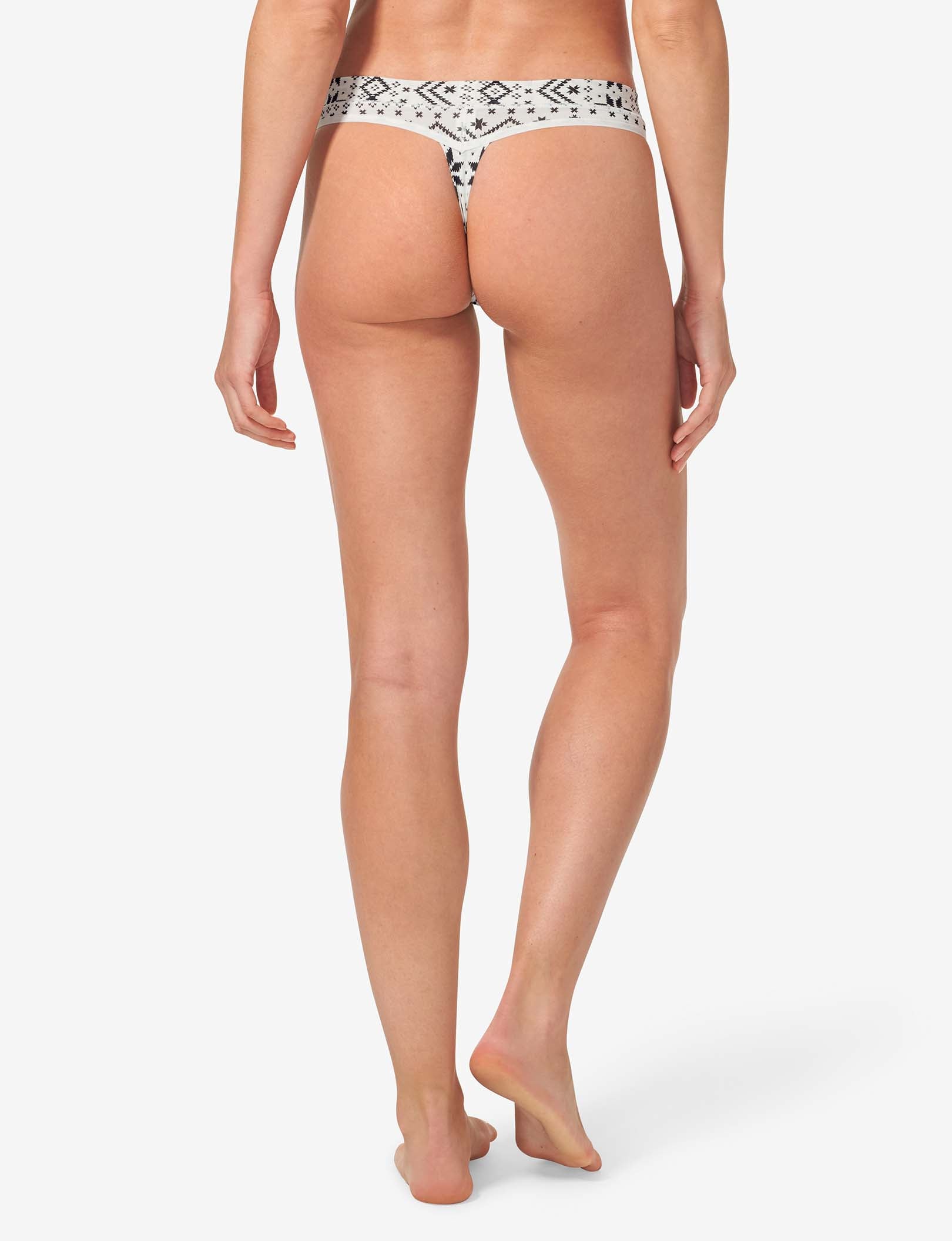 Women's Second Skin Thong::Coconut Milk Vintage Sweater