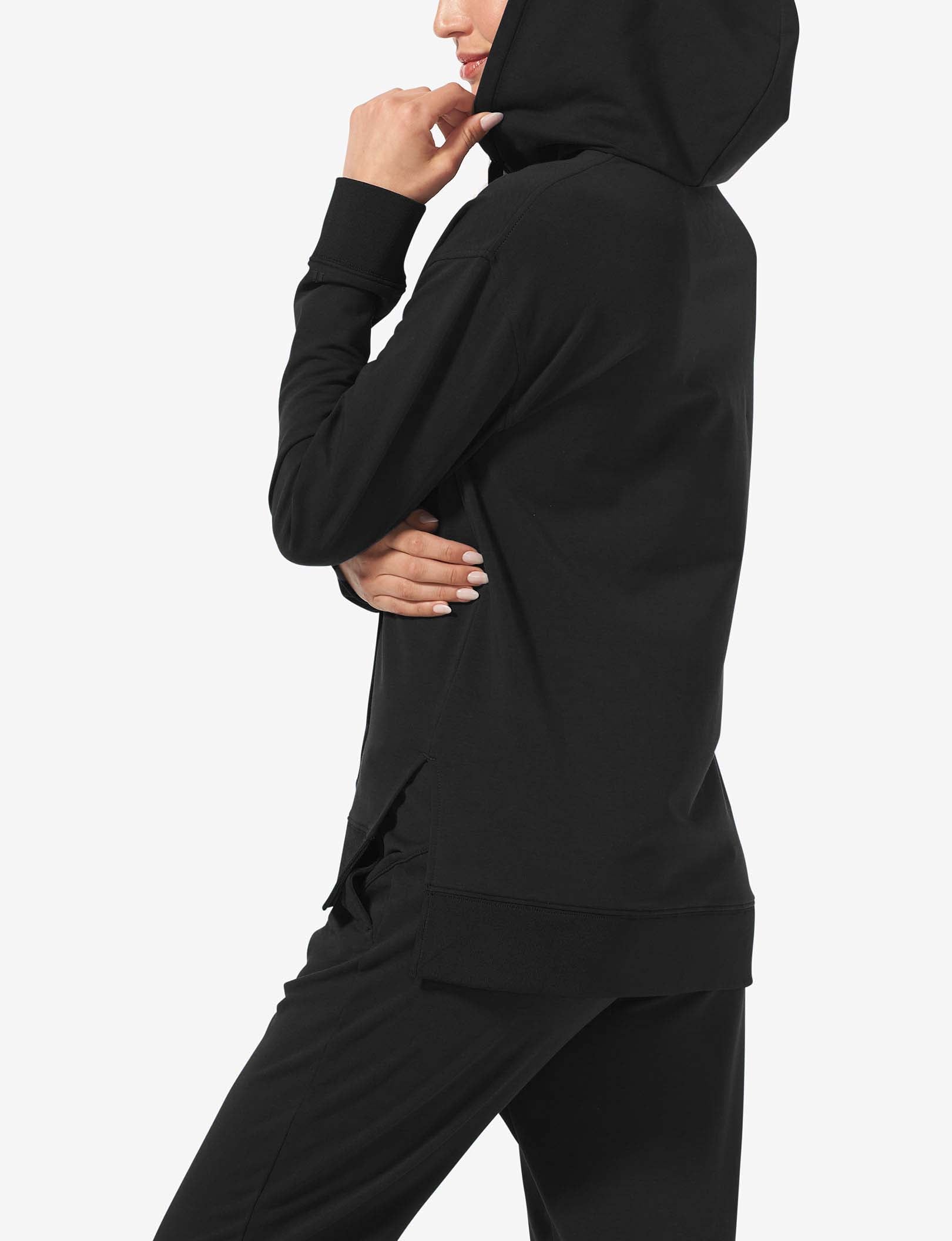 Women's Luxe French Terry Hoodie::Black