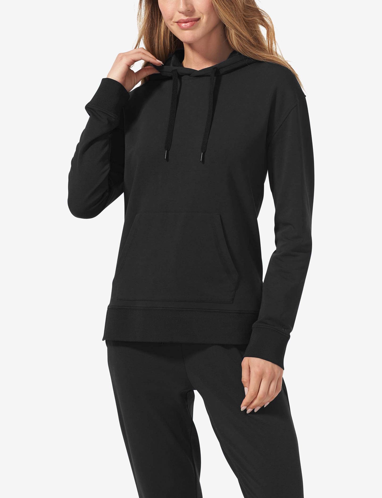 Women's Luxe French Terry Hoodie::Black