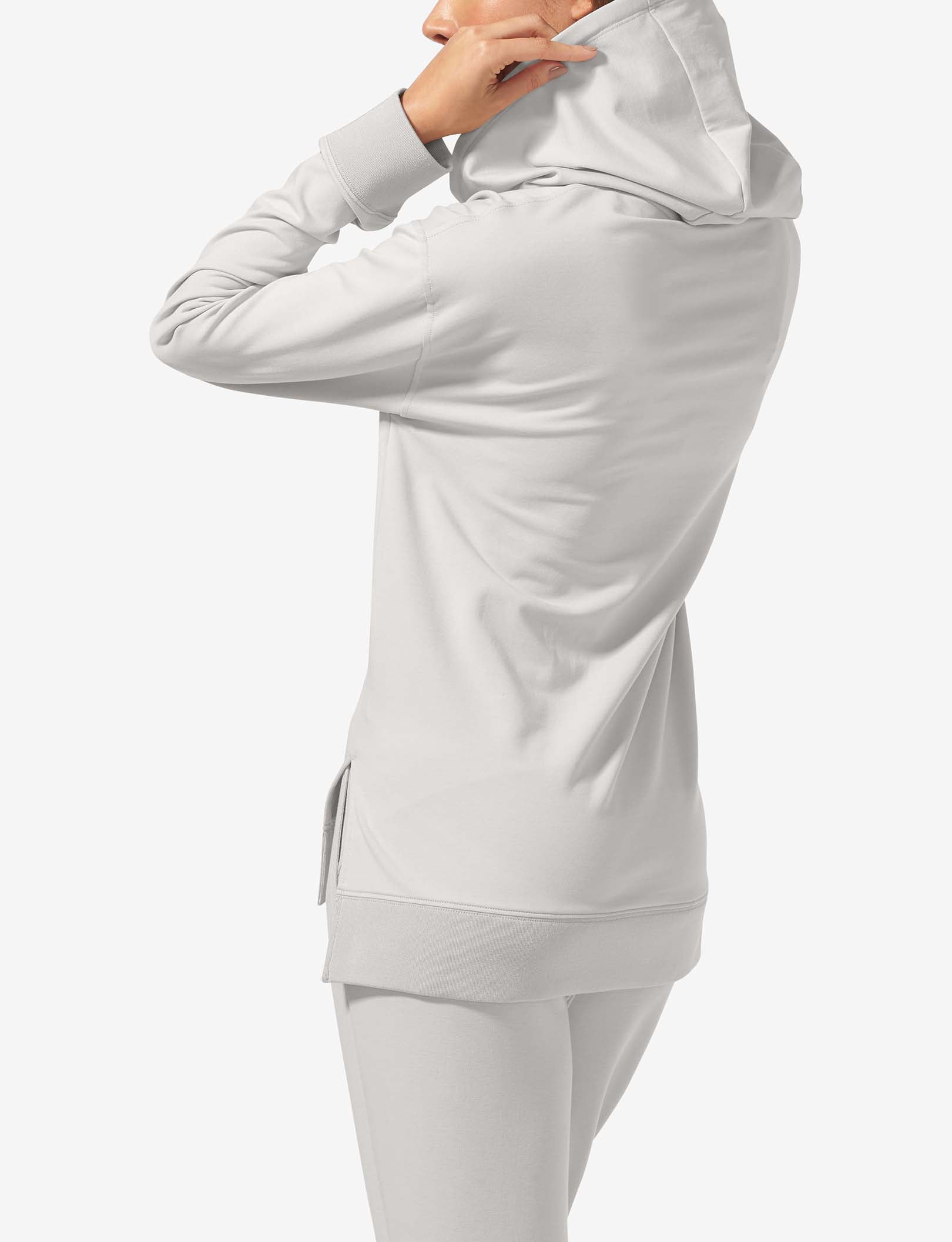 Women's Luxe French Terry Hoodie::Silver Gray