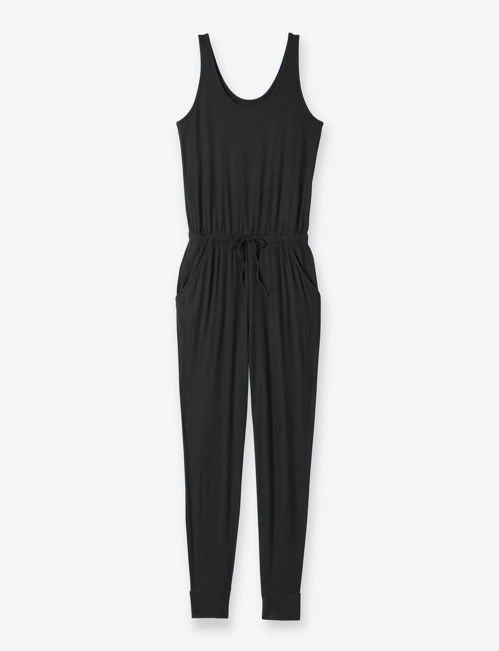 Women's Second Skin Micro Rib Jumpsuit::Black