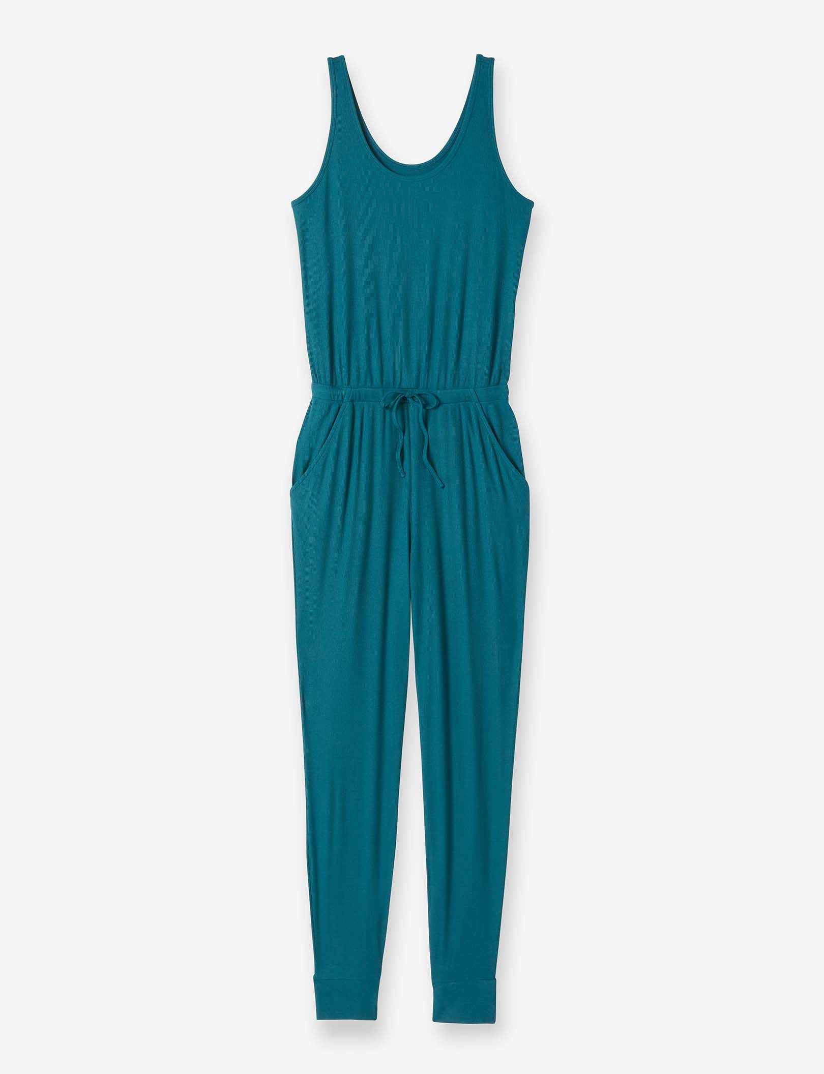 Women's Second Skin Micro Rib Jumpsuit::Deep Teal