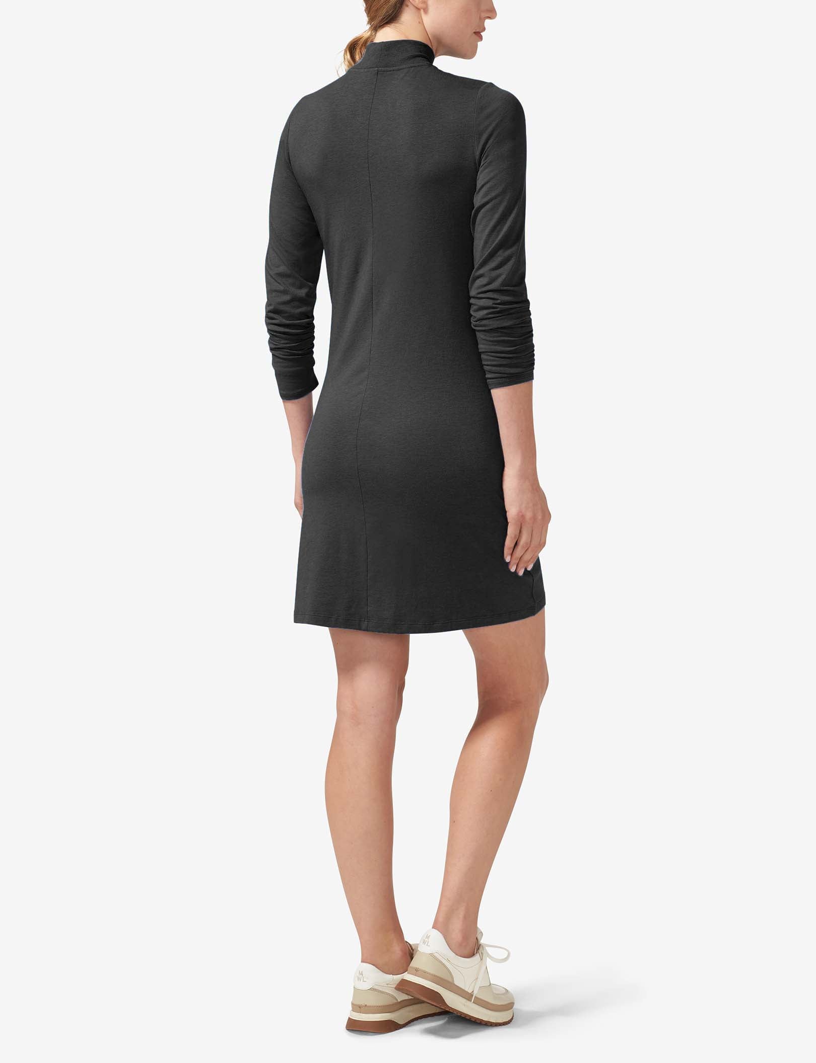 Women's Second Skin Long Sleeve Dress::Black