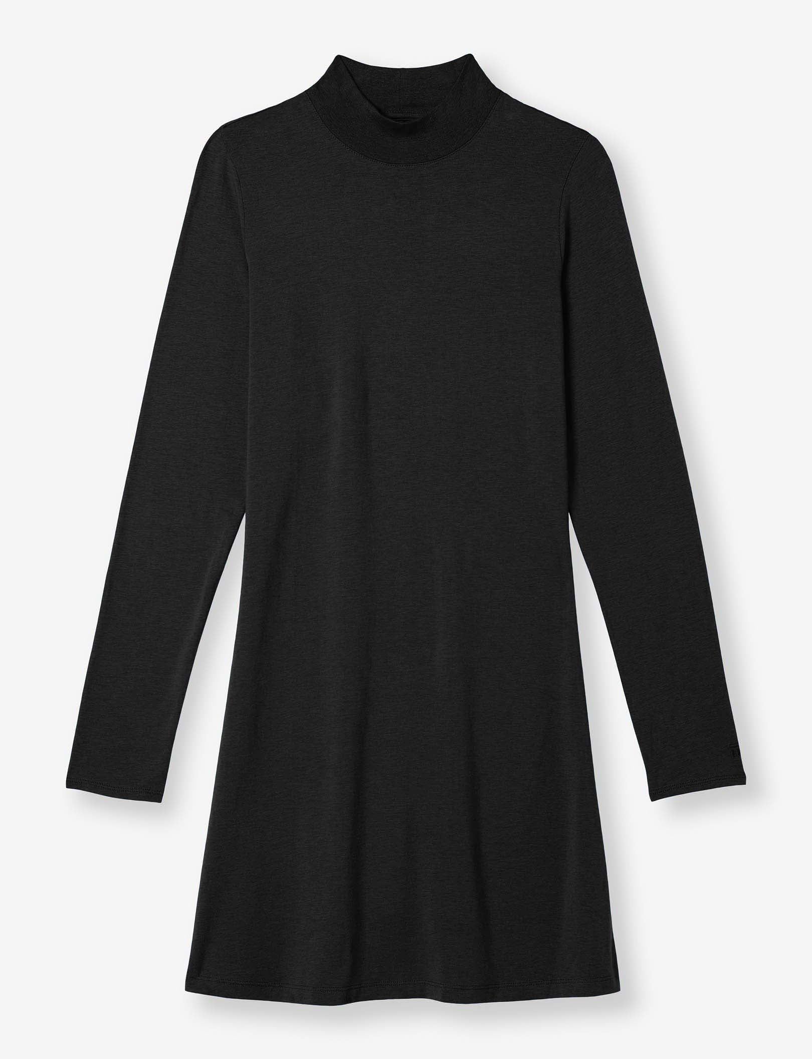 Women's Second Skin Long Sleeve Dress::Black