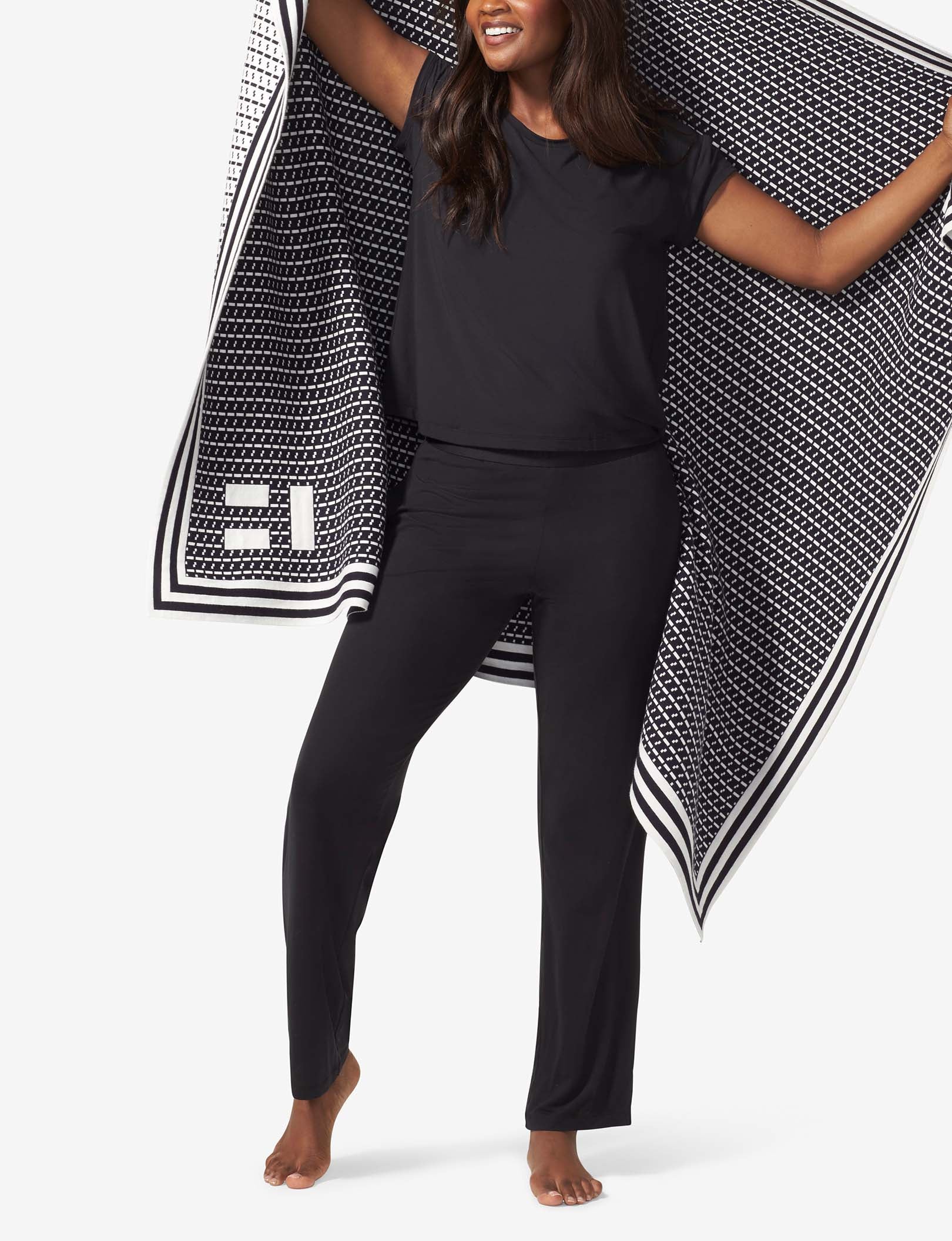 Women's Sweater Throw Blanket::Deep Well/Coconut Milk