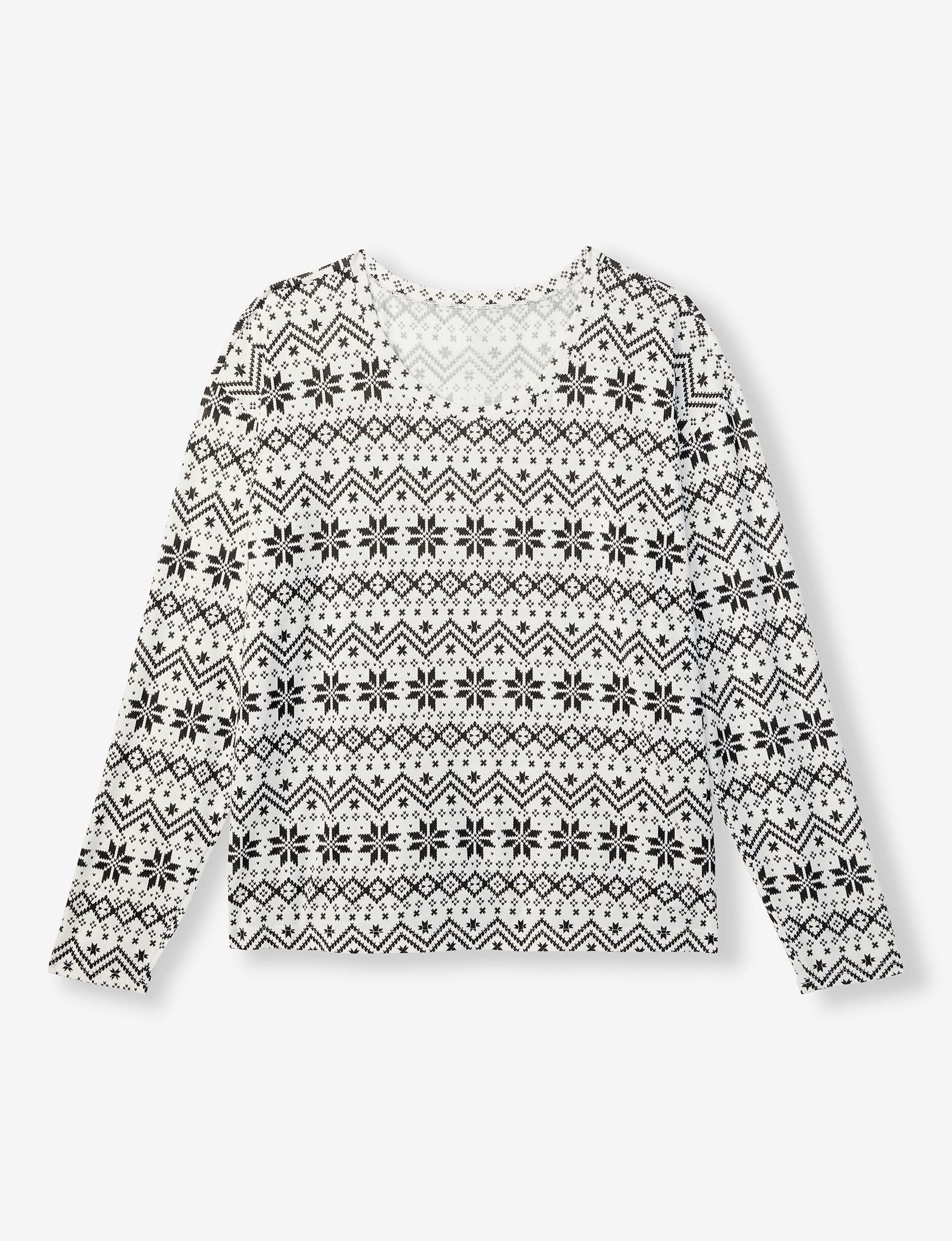 Women's Second Skin Long Sleeve Sleep Tee::Coconut Milk Vintage Sweater